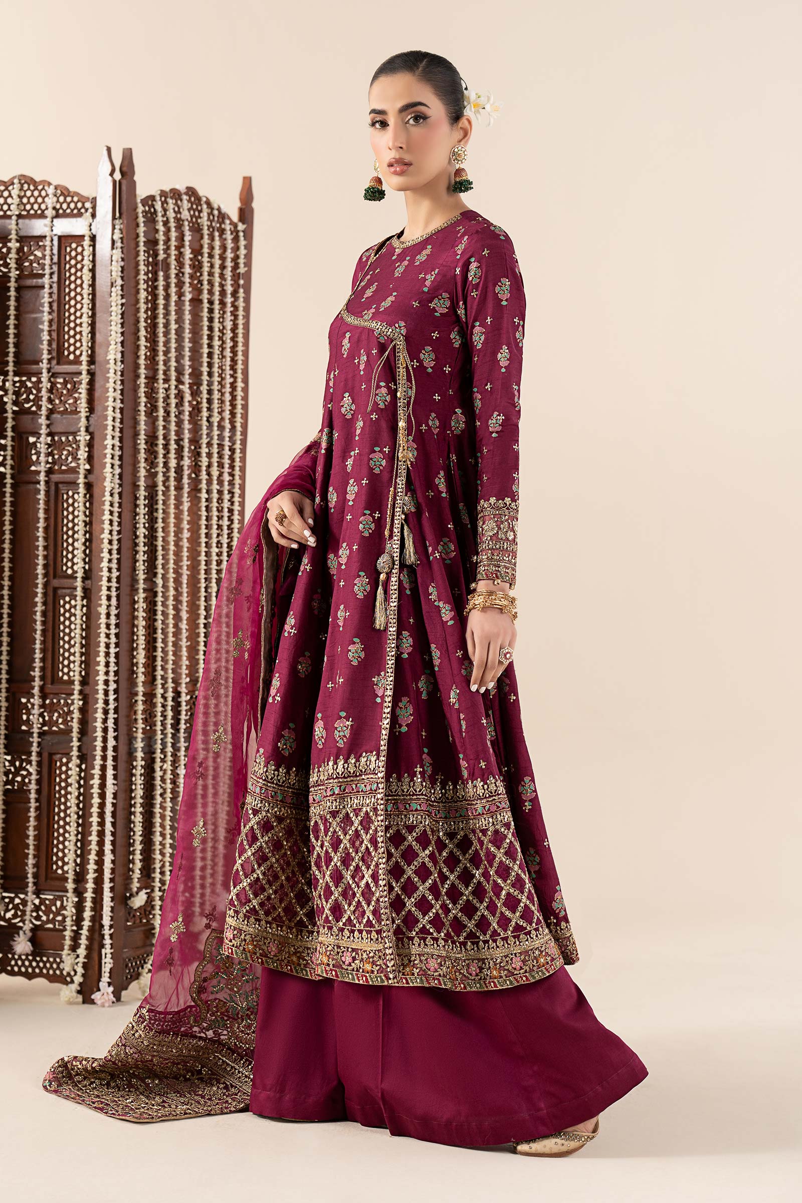 Maria.B. - 3 Piece Printed Raw Silk Suit