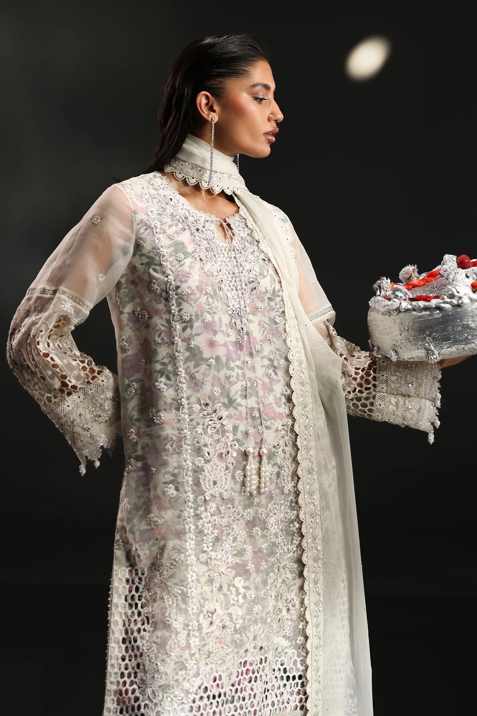 Maria.B. - 3 Piece Embroidered Organza Suit