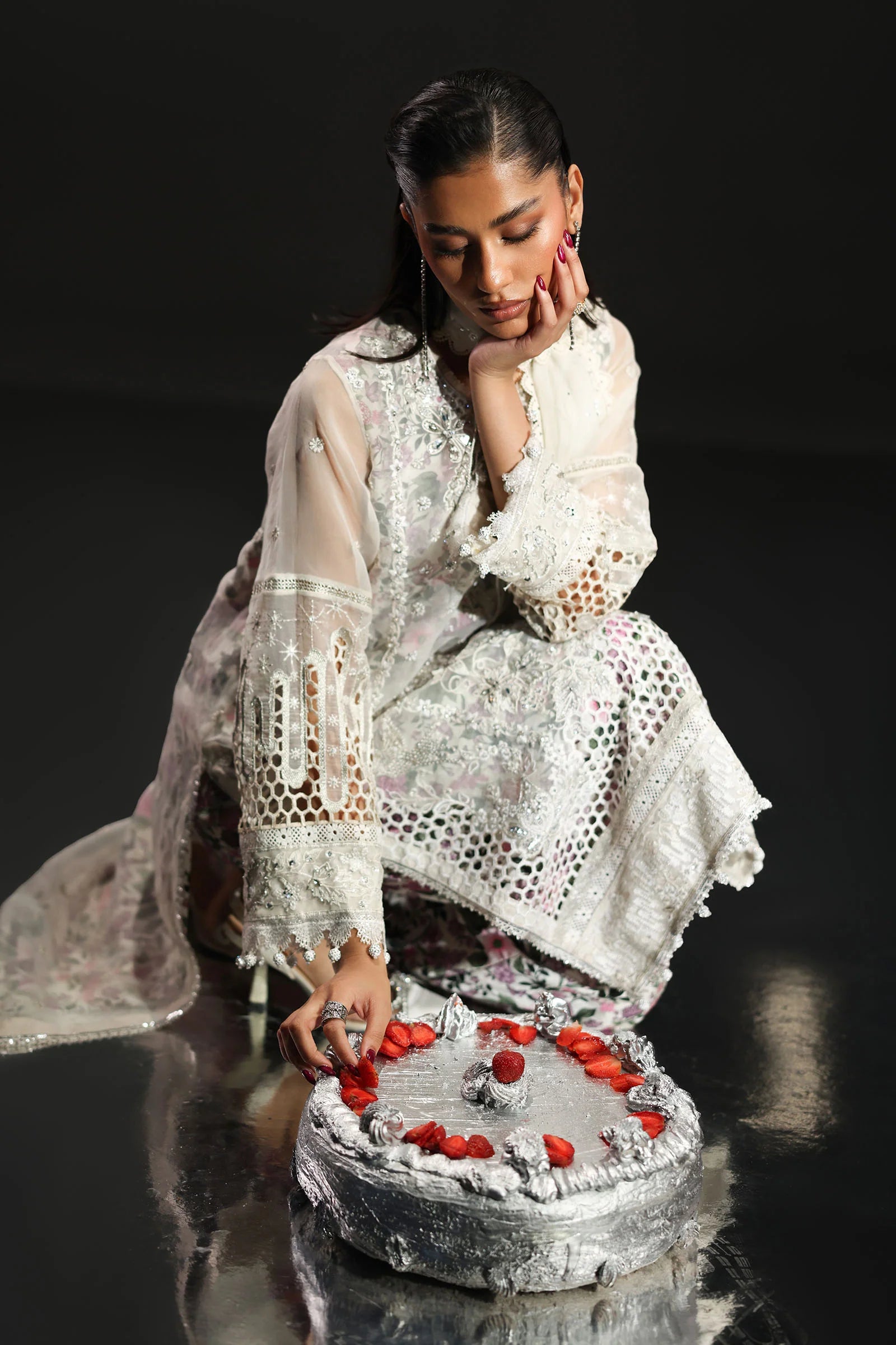 Maria.B. - 3 Piece Embroidered Organza Suit