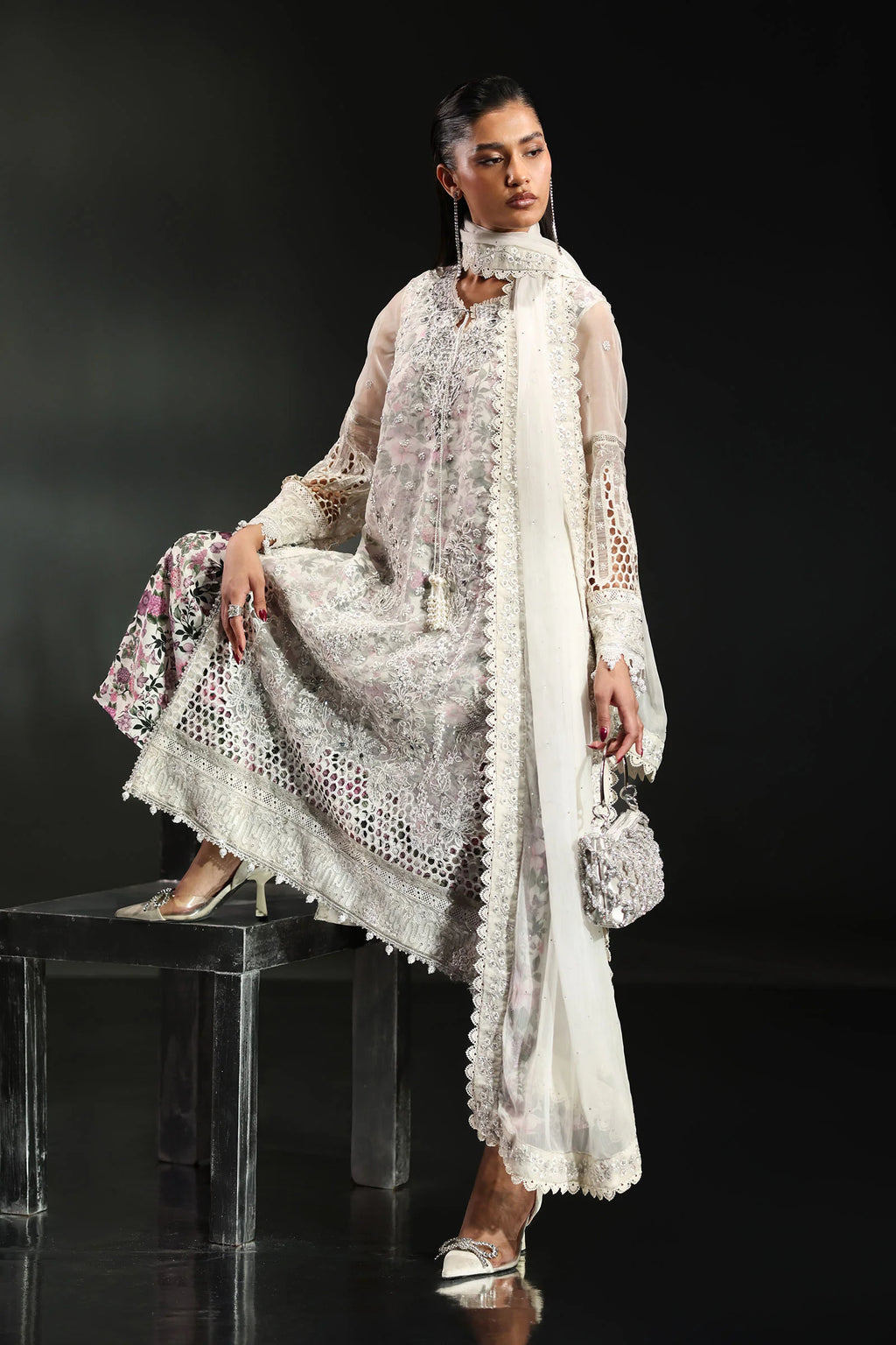Maria.B. - 3 Piece Embroidered Organza Suit
