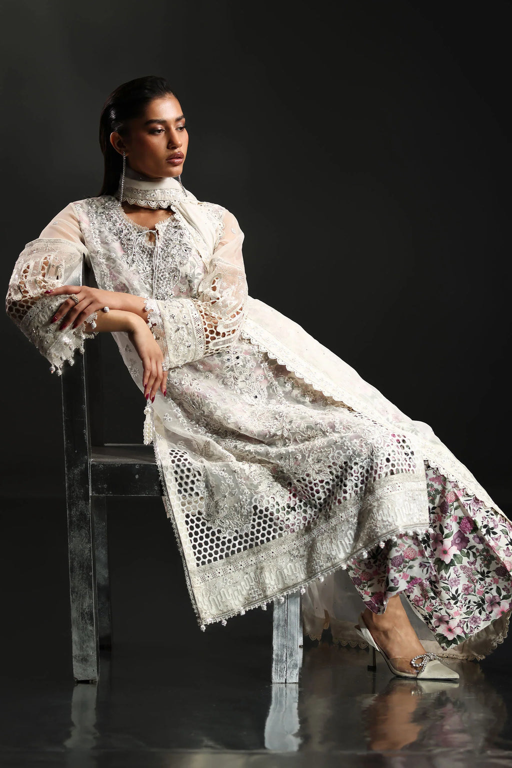 Maria.B. - 3 Piece Embroidered Organza Suit