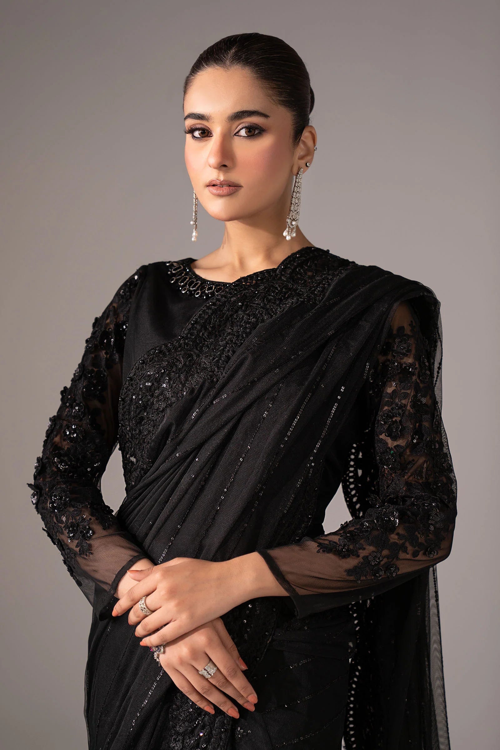 Maria.B. - Embroidered Net Saree