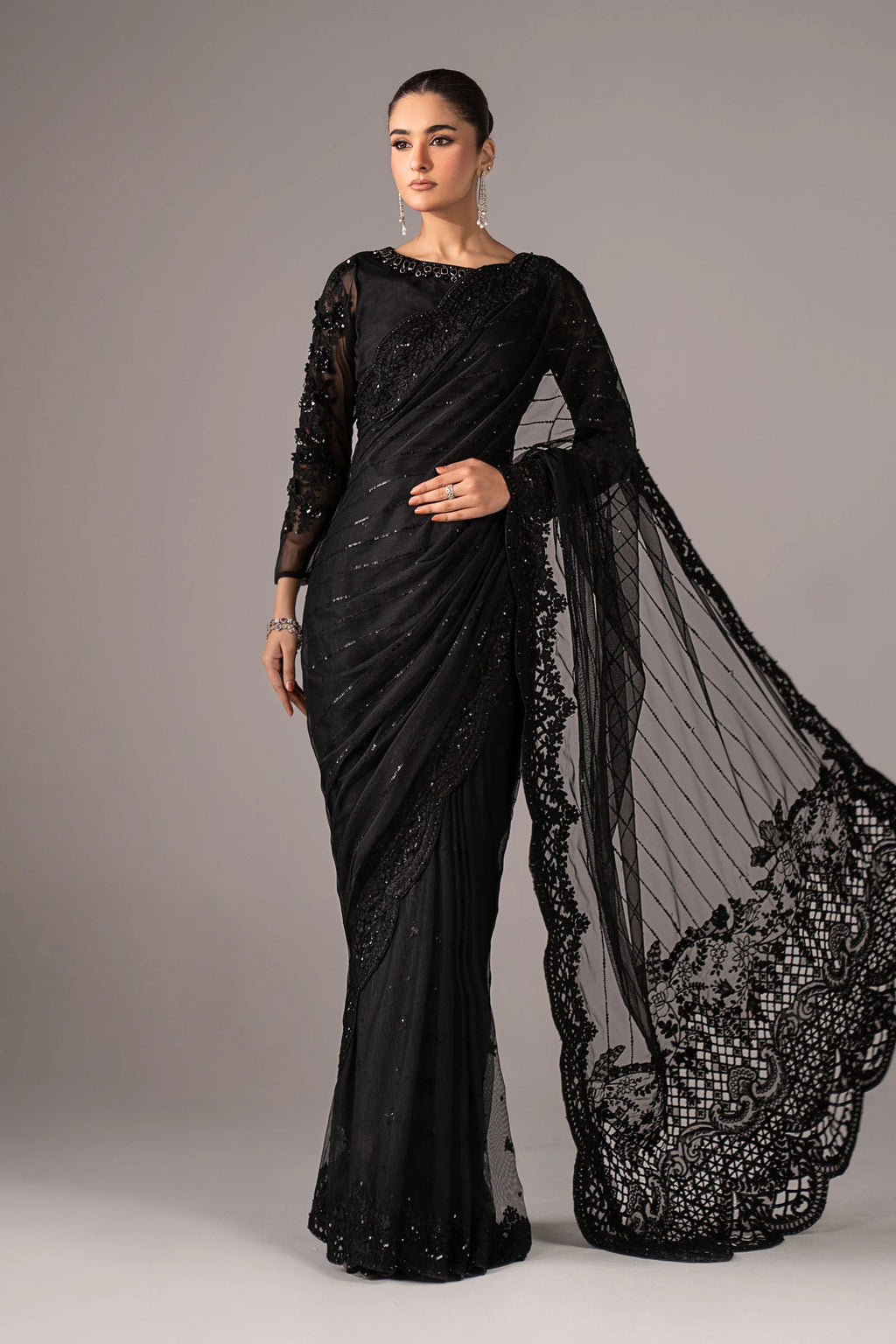 Maria.B. - Embroidered Net Saree