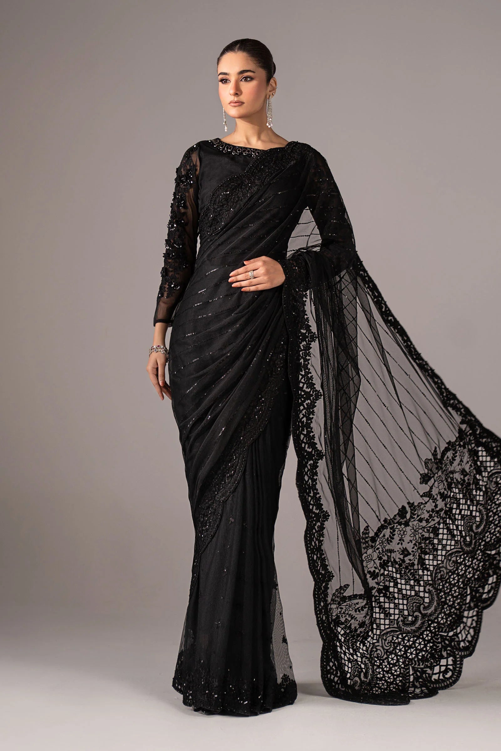 Maria.B. - Embroidered Net Saree