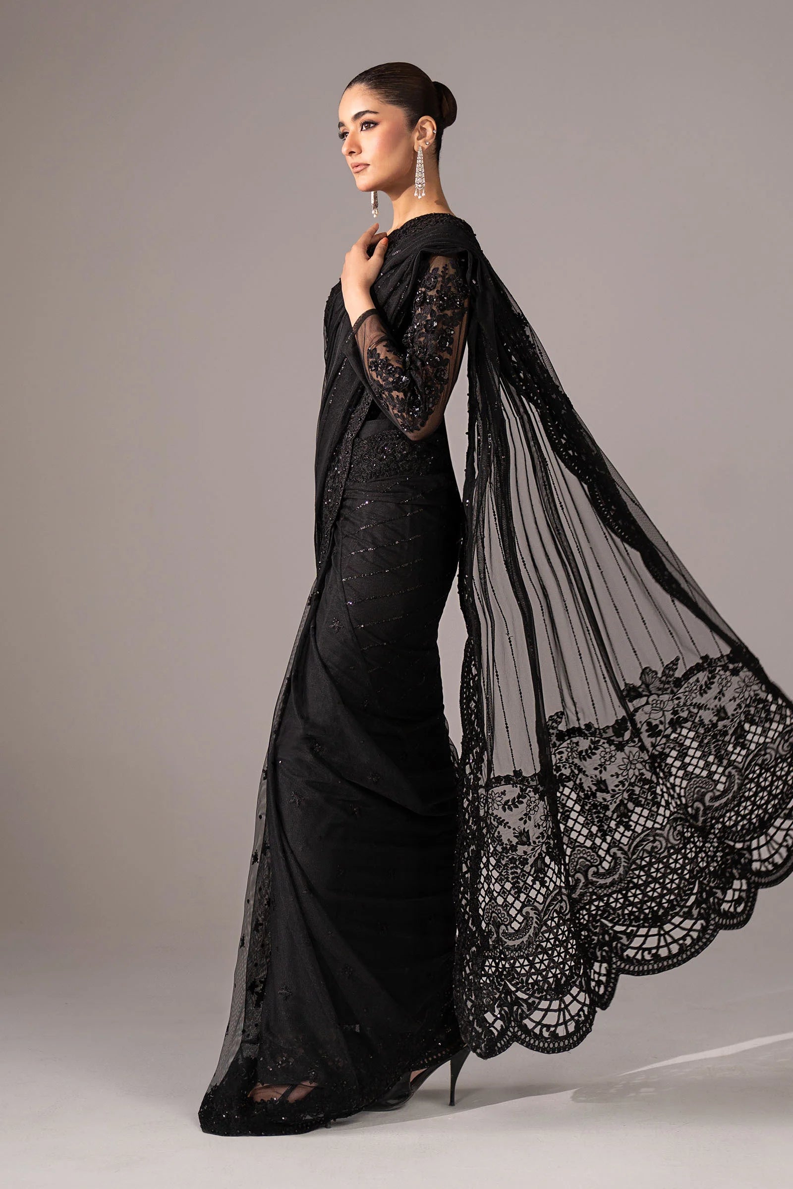 Maria.B. - Embroidered Net Saree