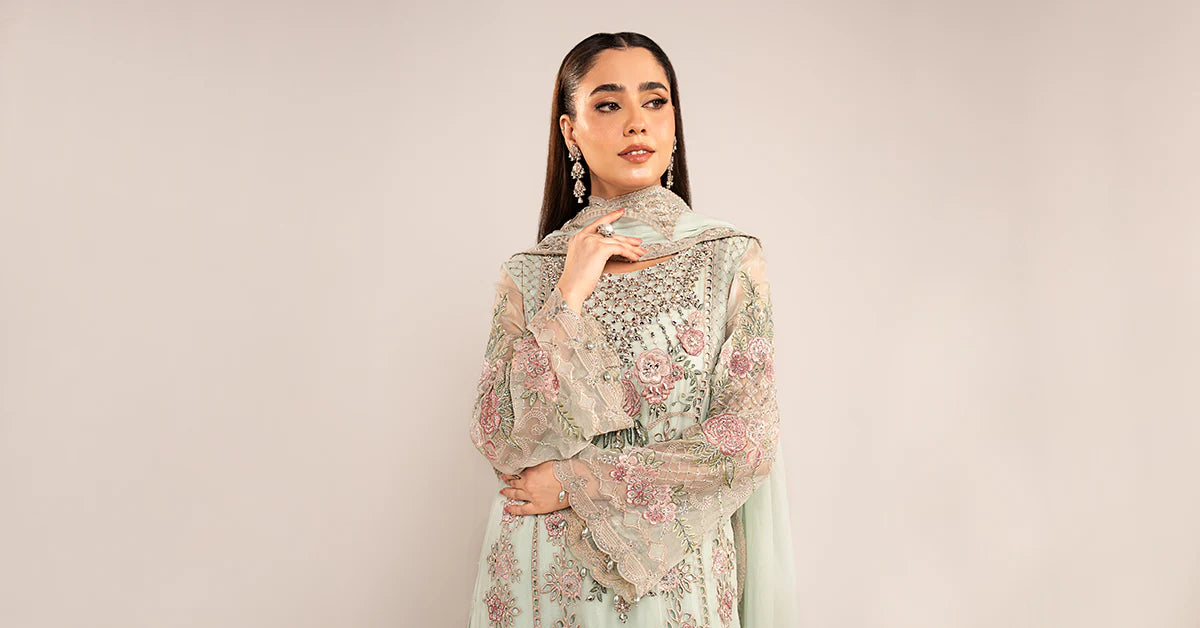 Maria.B. - 3 Piece Embroidered Chiffon Suit