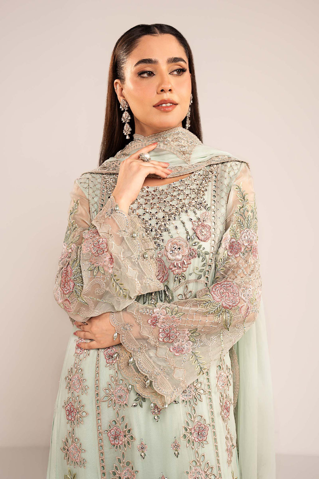Maria.B. - 3 Piece Embroidered Chiffon Suit