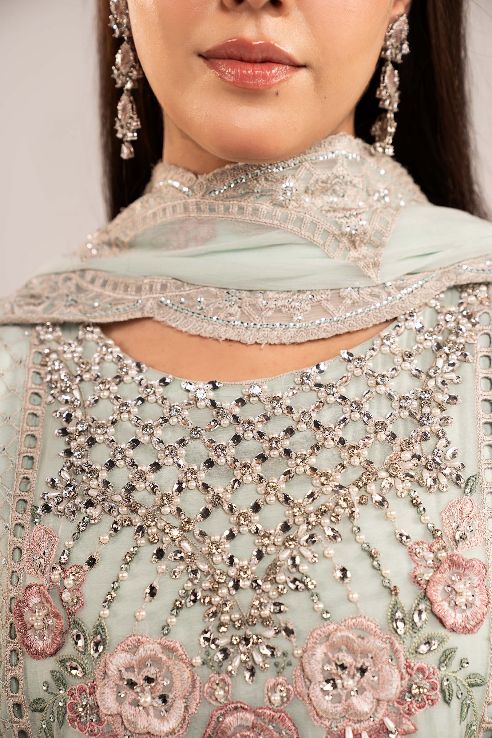 Maria.B. - 3 Piece Embroidered Chiffon Suit