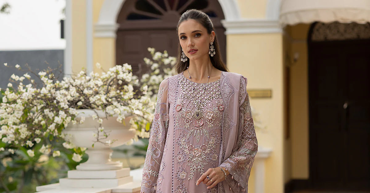 Maria.B. - Embroidered Chiffon Suit