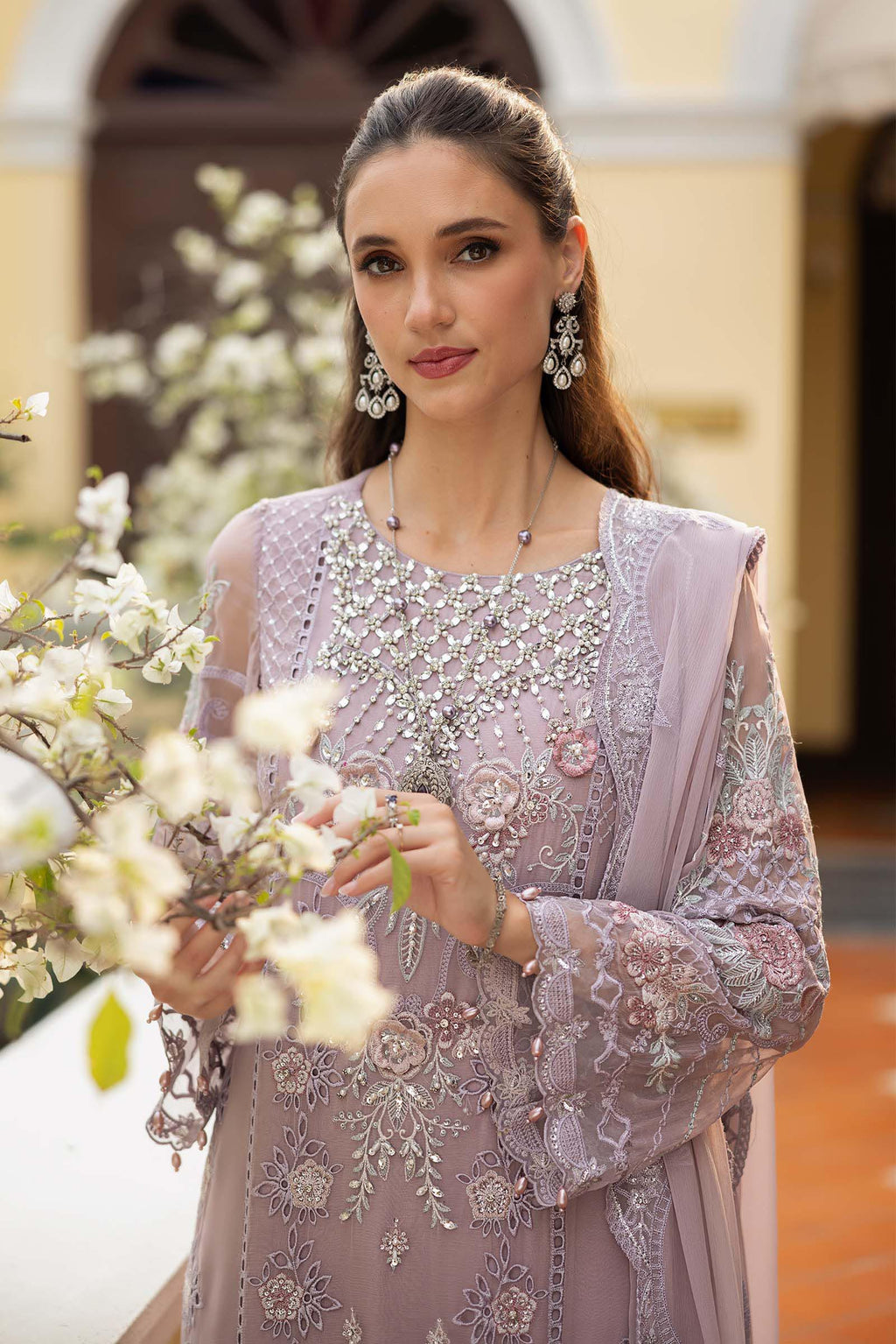Maria.B. - Embroidered Chiffon Suit