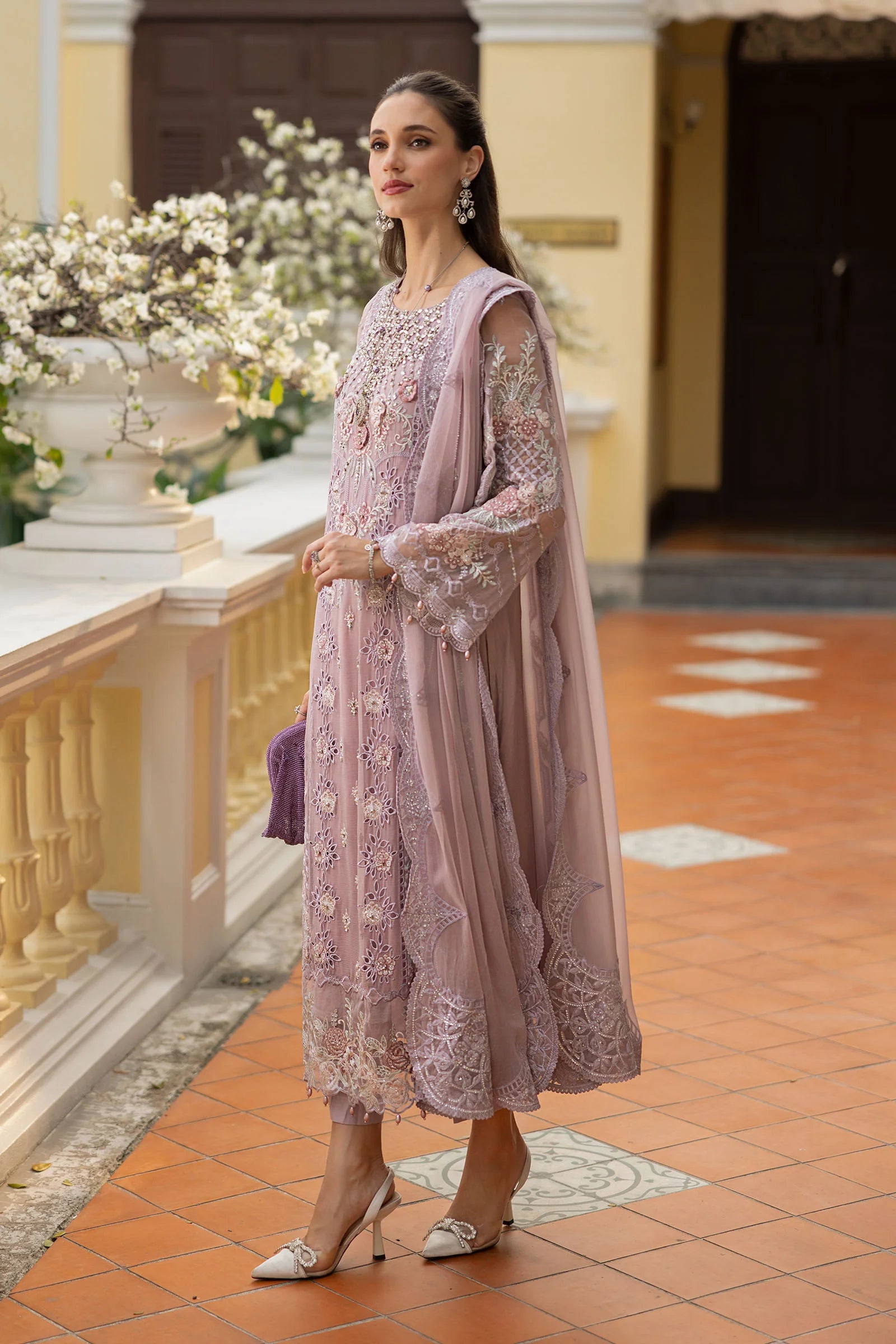 Maria.B. - Embroidered Chiffon Suit