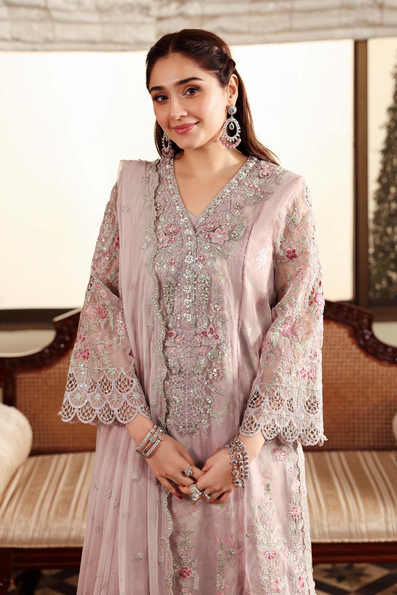 Maria.B. - Embroidered Organza Suit