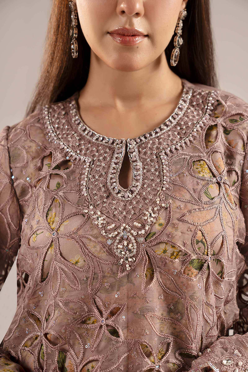 Maria.B. - Embroidered Organza Suit
