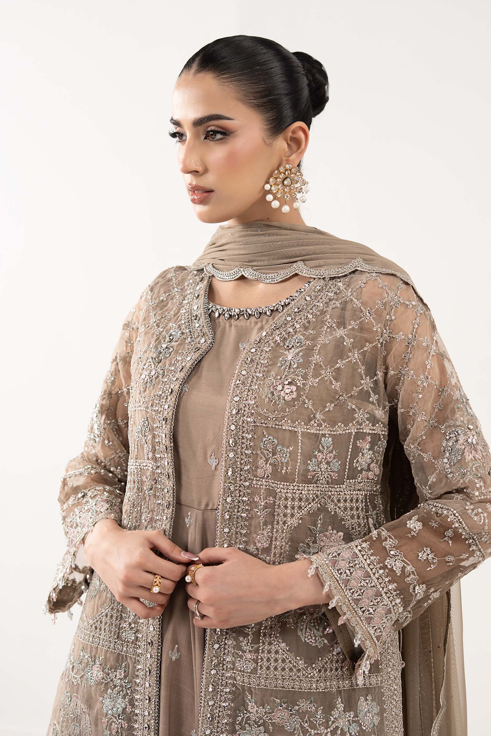 Maria.B. - 3 Piece Embroidered Organza Suit