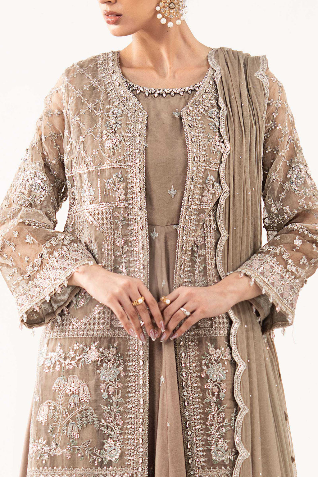 Maria.B. - 3 Piece Embroidered Organza Suit