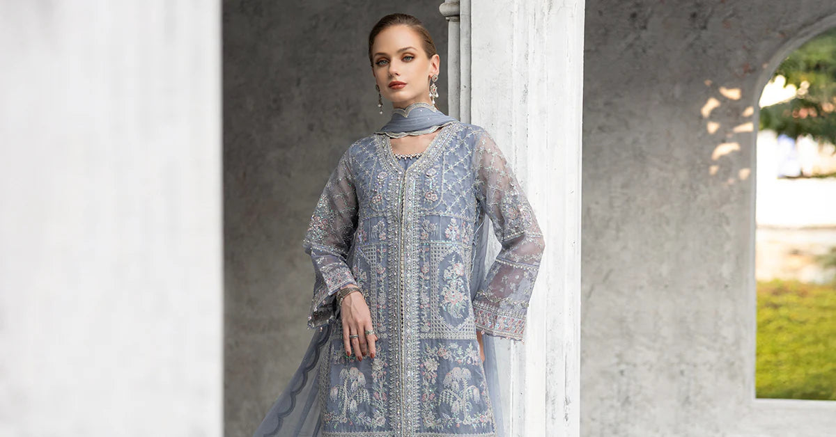 Maria.B. - 3 Piece Embroidered Organza Suit