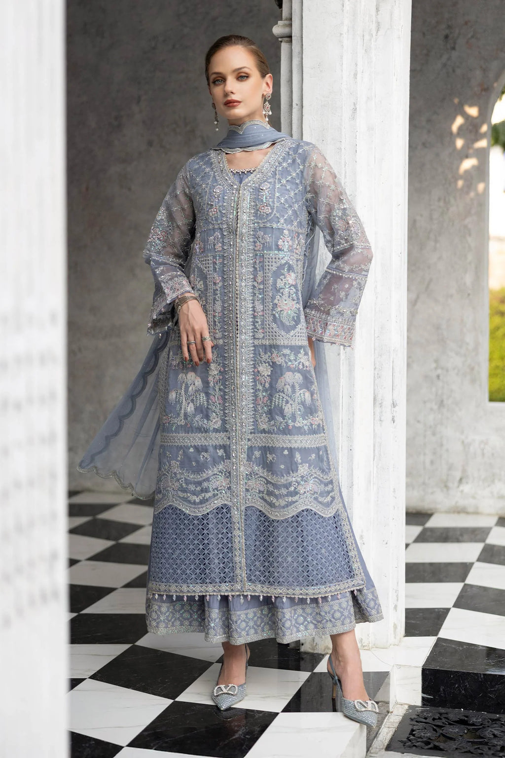 Maria.B. - 3 Piece Embroidered Organza Suit
