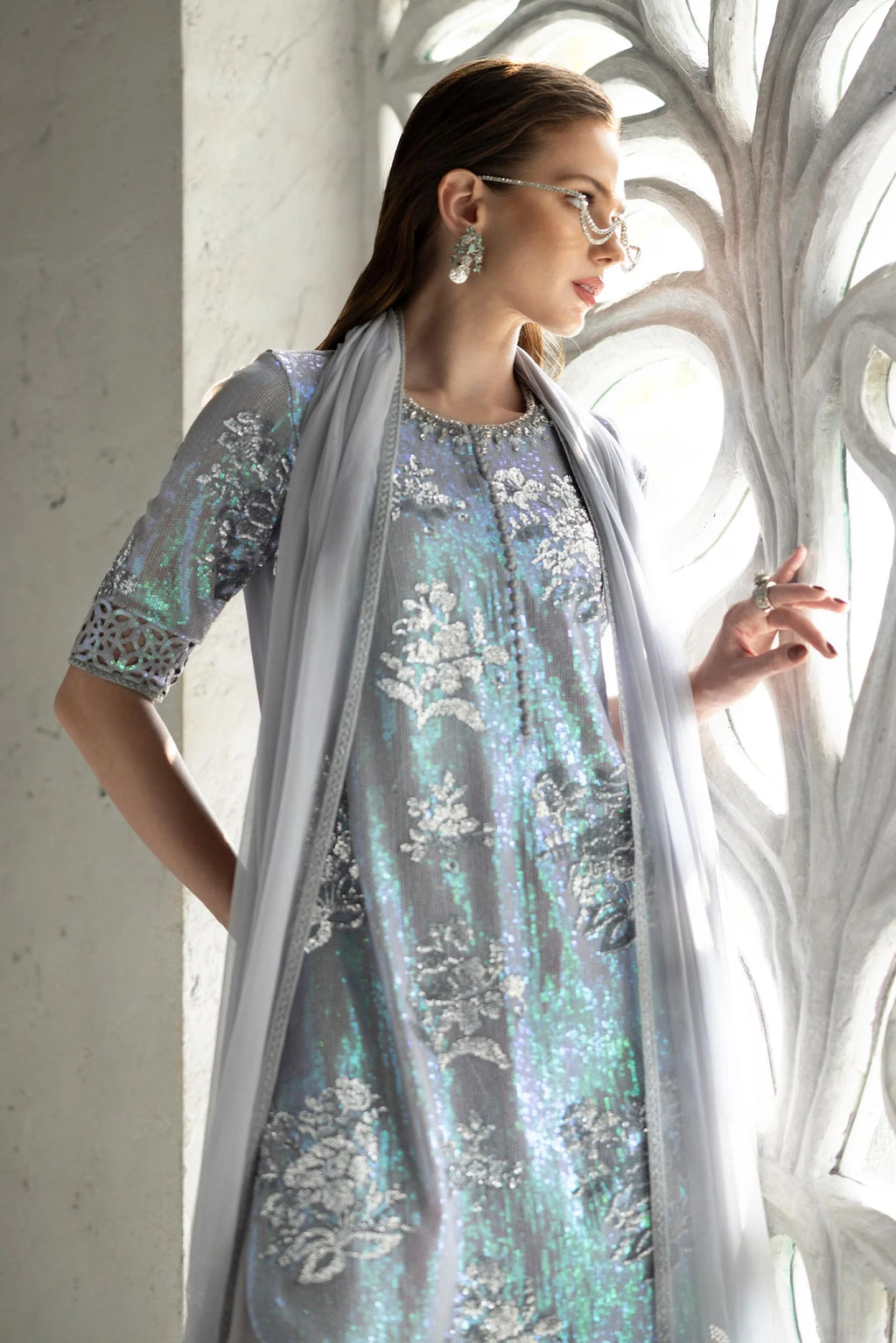 Maria.B. - 3 Piece Embroidered Chiffon Suit