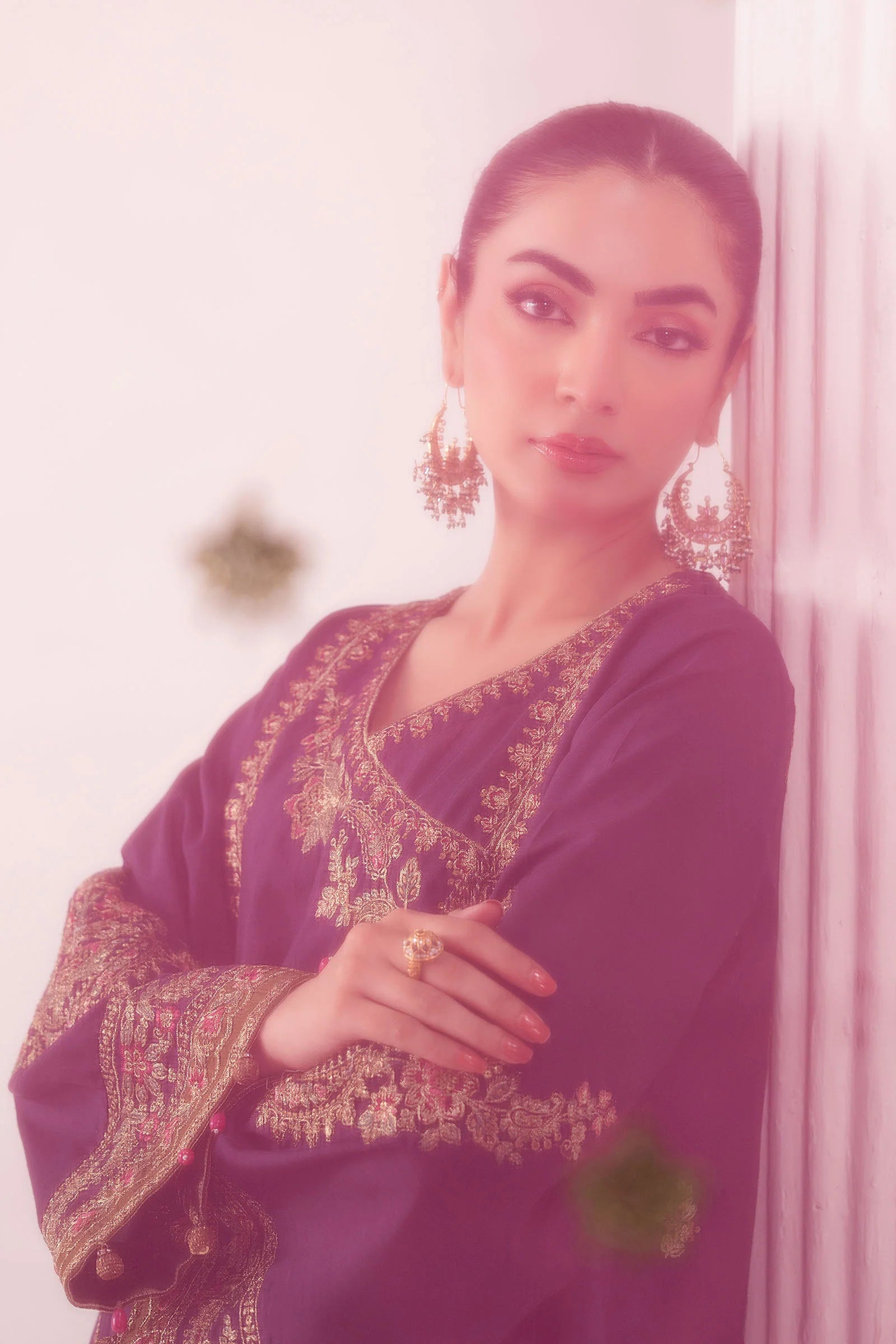 Maria.B. - Embroidered Raw Silk Suit