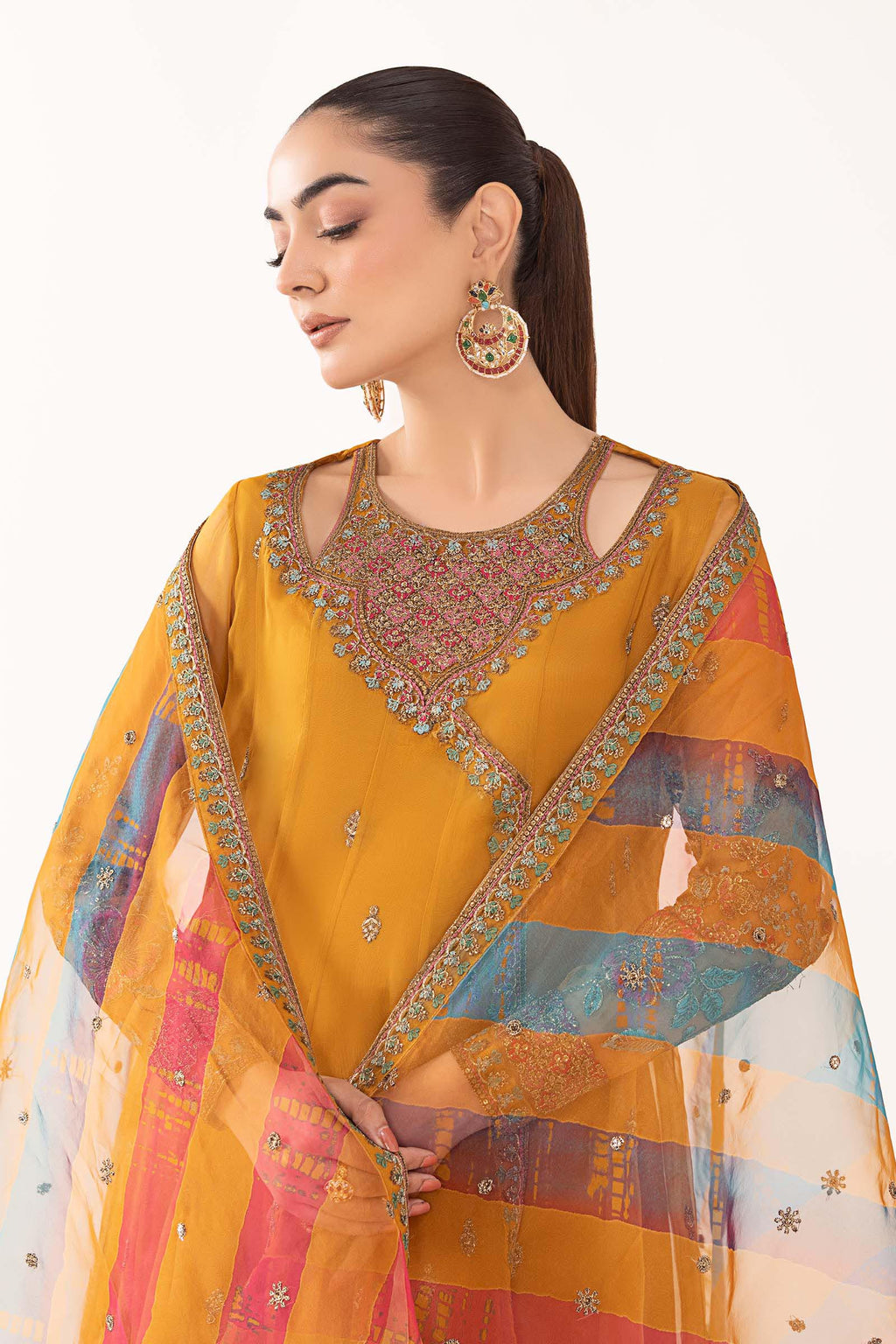Maria.B. - 3 Piece Embroidered Organza Suit
