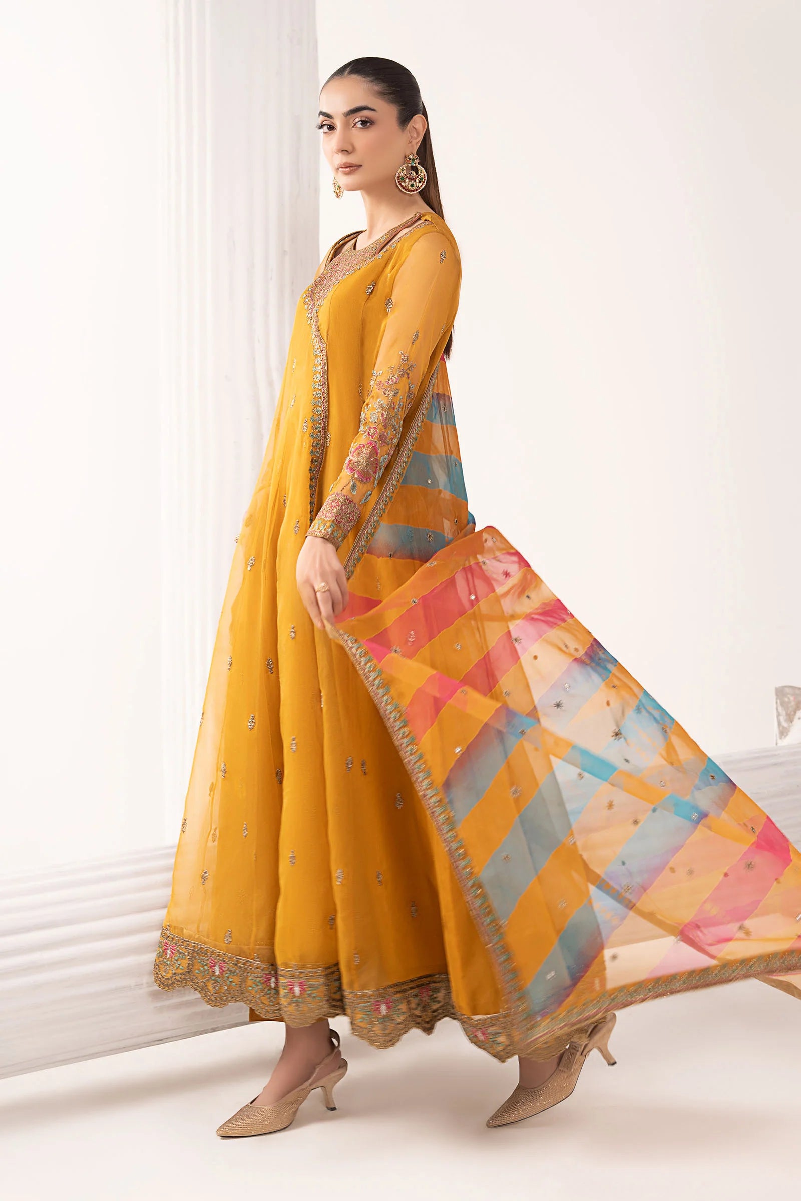 Maria.B. - 3 Piece Embroidered Organza Suit