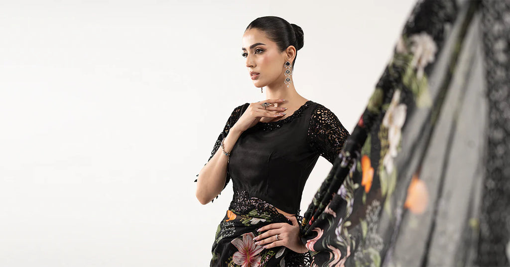 Maria.B. - Embroidered Chiffon Saree