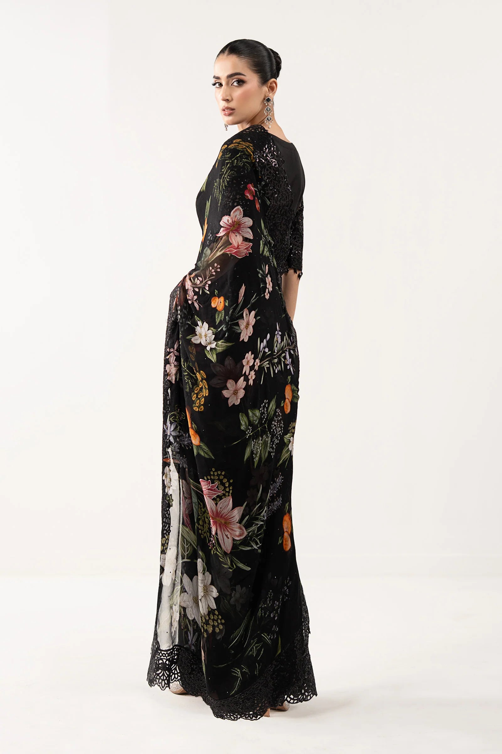 Maria.B. - Embroidered Chiffon Saree