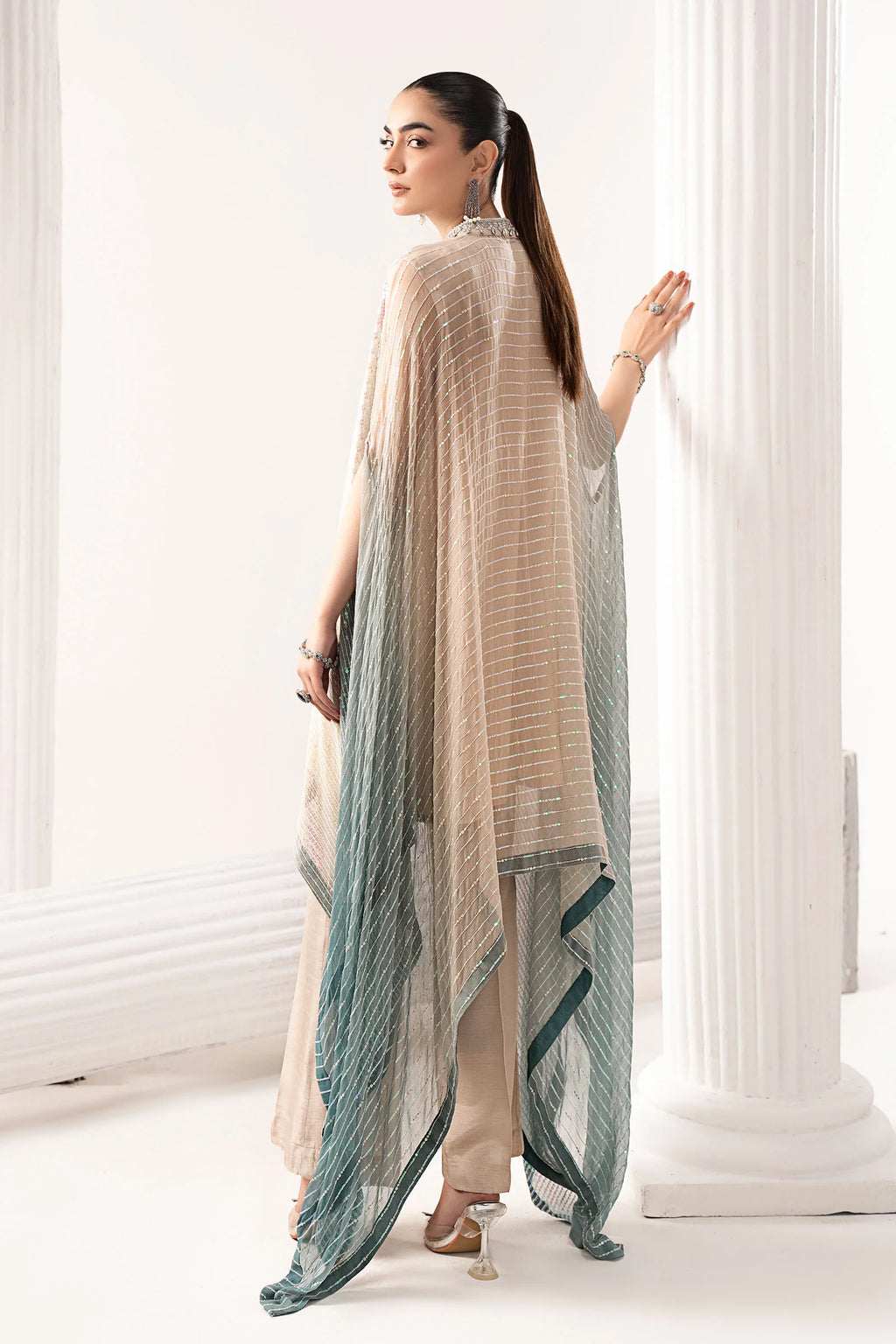 Maria.B. - Embroidered Chiffon Suit