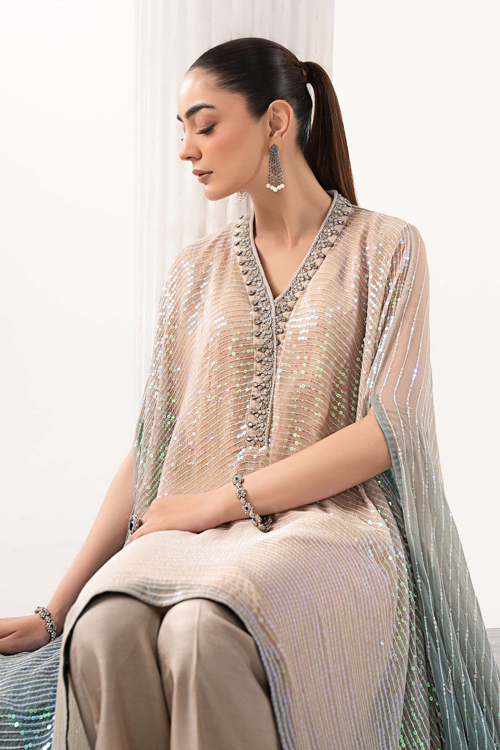 Maria.B. - Embroidered Chiffon Suit