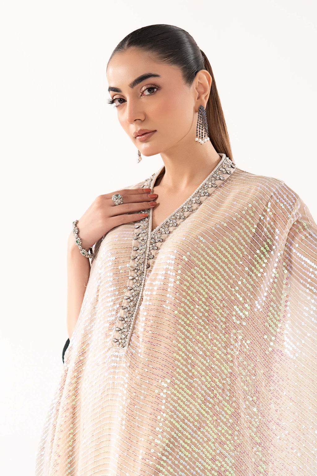 Maria.B. - Embroidered Chiffon Suit