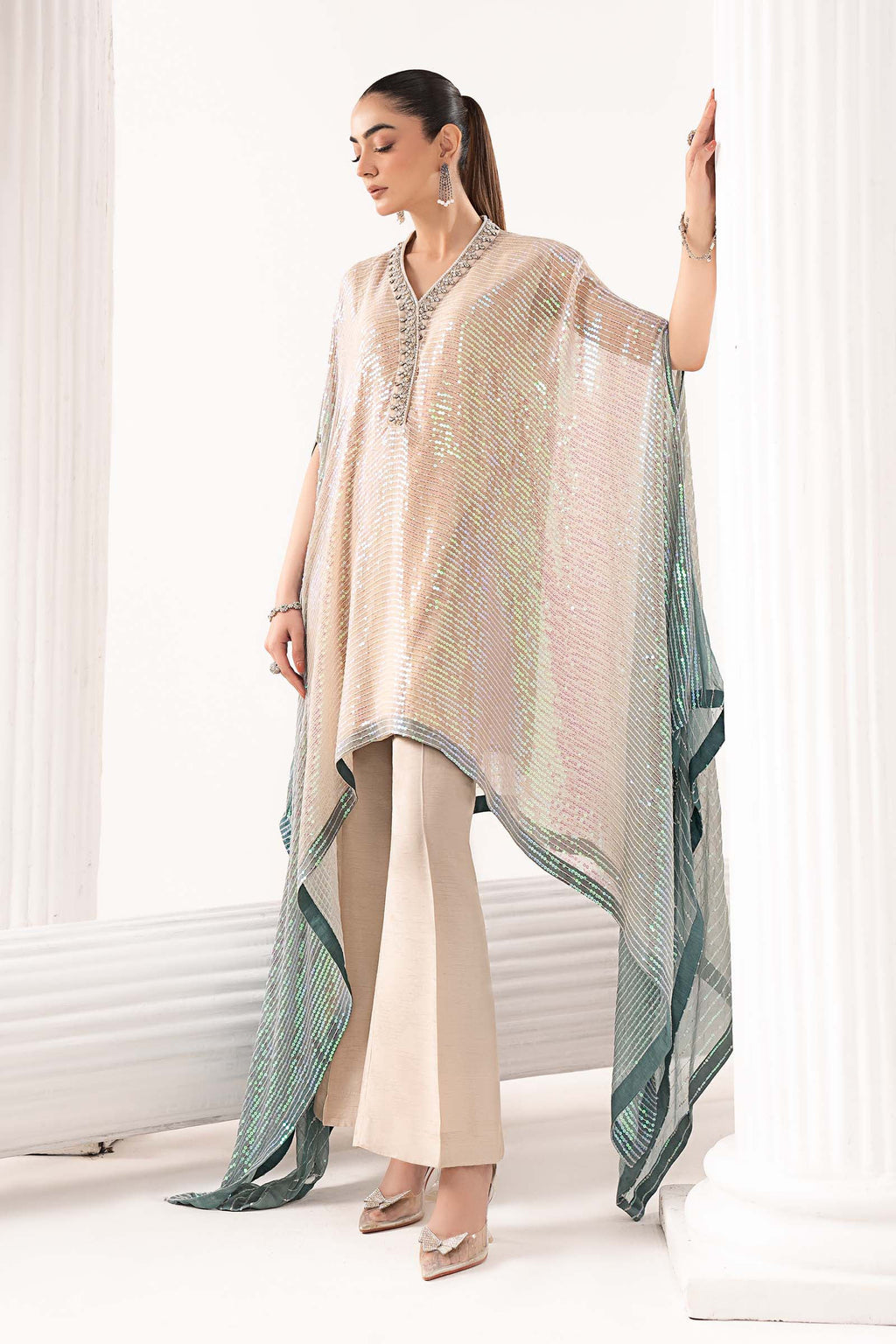 Maria.B. - Embroidered Chiffon Suit