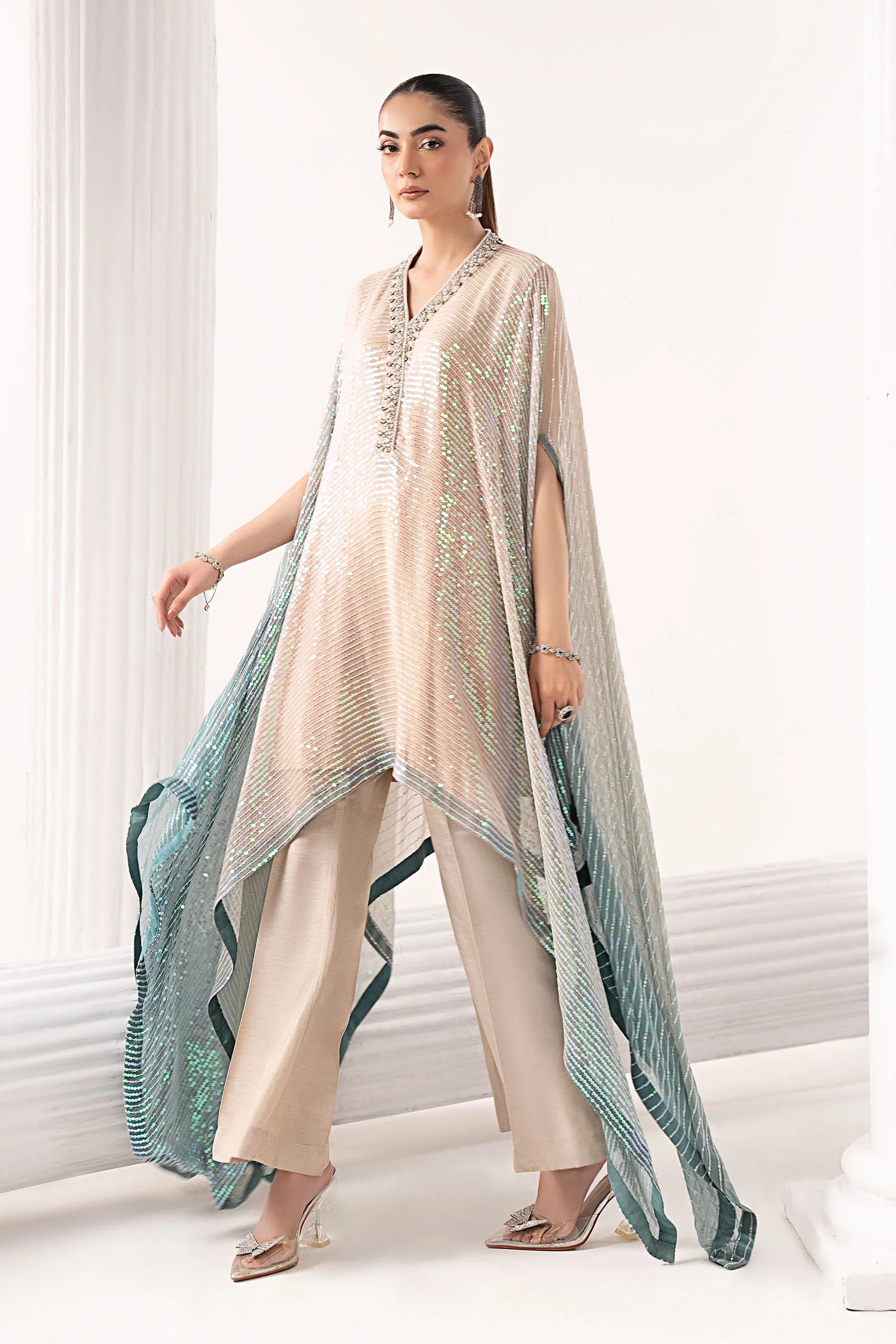 Maria.B. - Embroidered Chiffon Suit