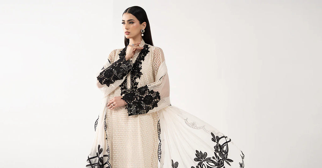 Maria.B. - 3 Piece Embroidered Chiffon Suit