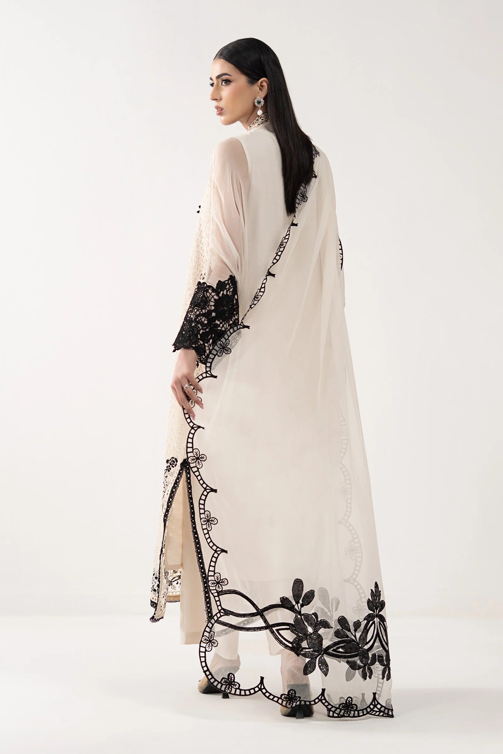 Maria.B. - 3 Piece Embroidered Chiffon Suit