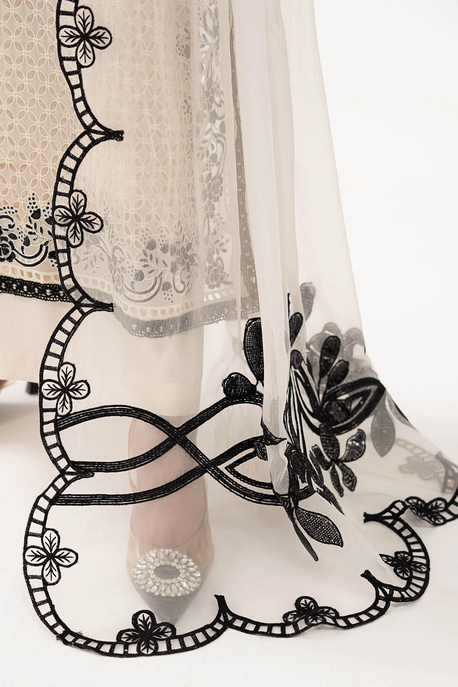 Maria.B. - 3 Piece Embroidered Chiffon Suit