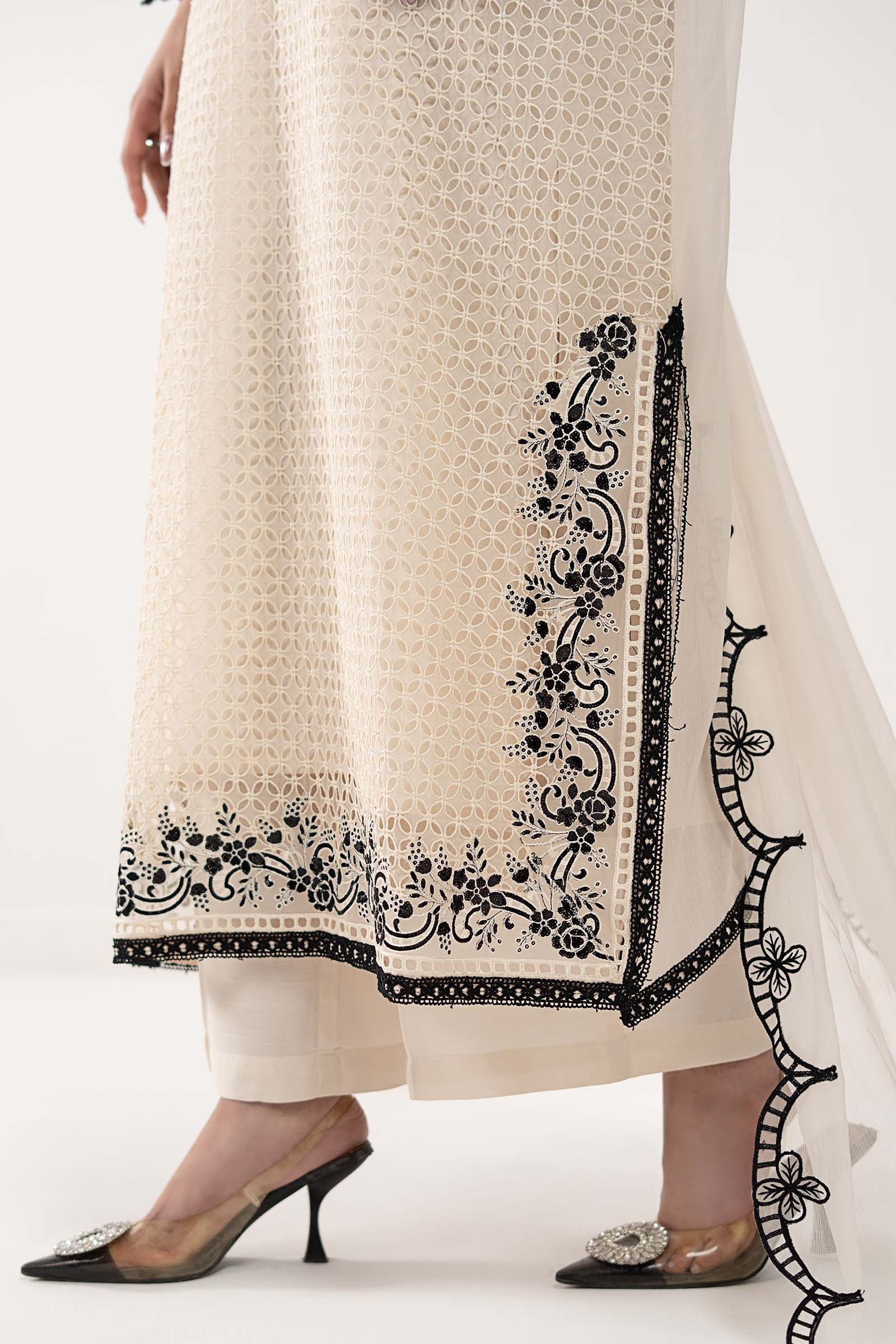 Maria.B. - 3 Piece Embroidered Chiffon Suit