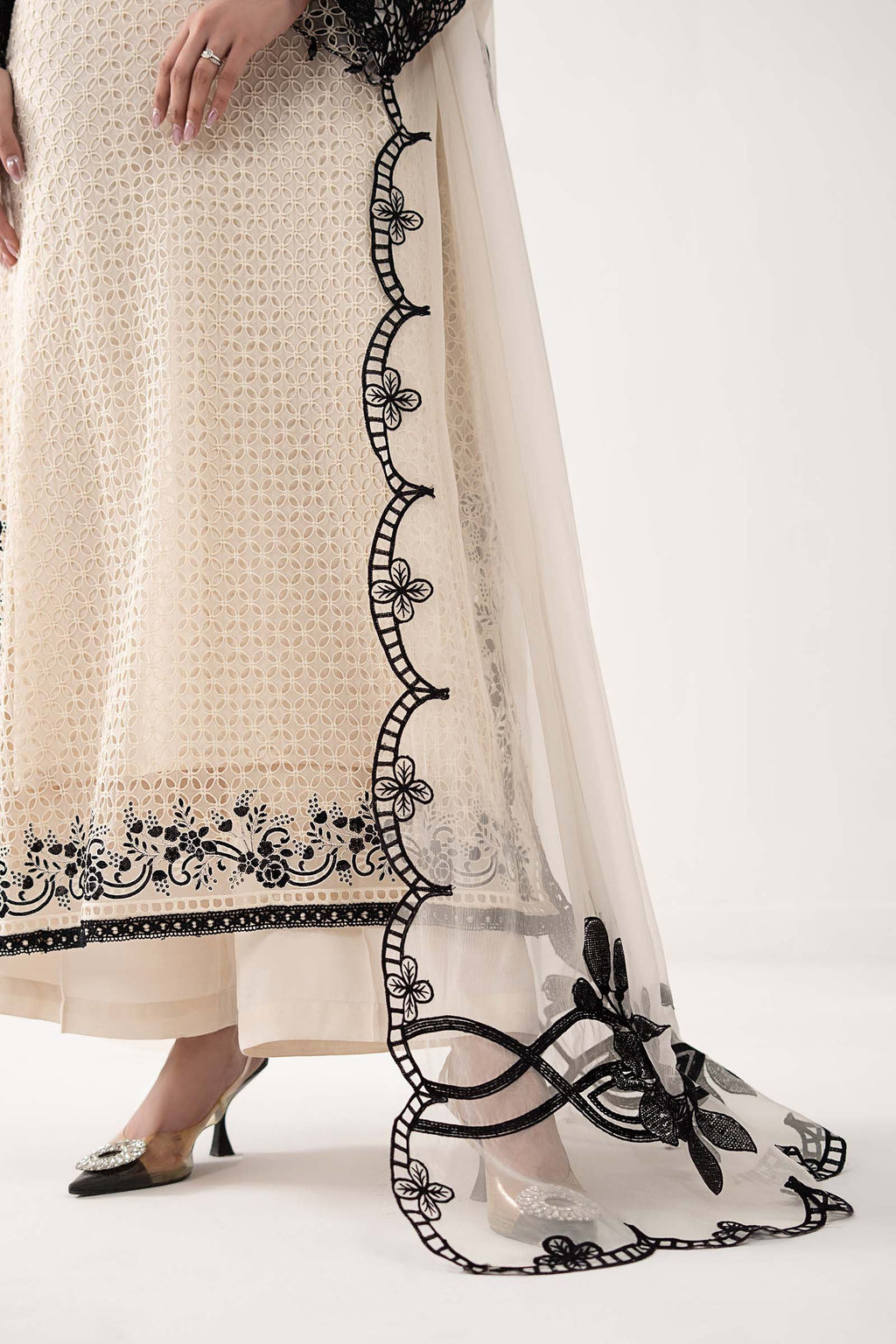 Maria.B. - 3 Piece Embroidered Chiffon Suit