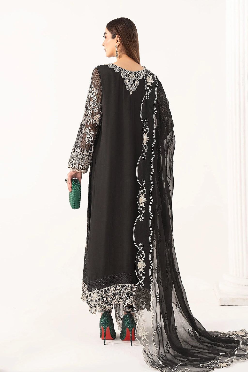 Maria.B. - 3 Piece Embroidered Chiffon Suit