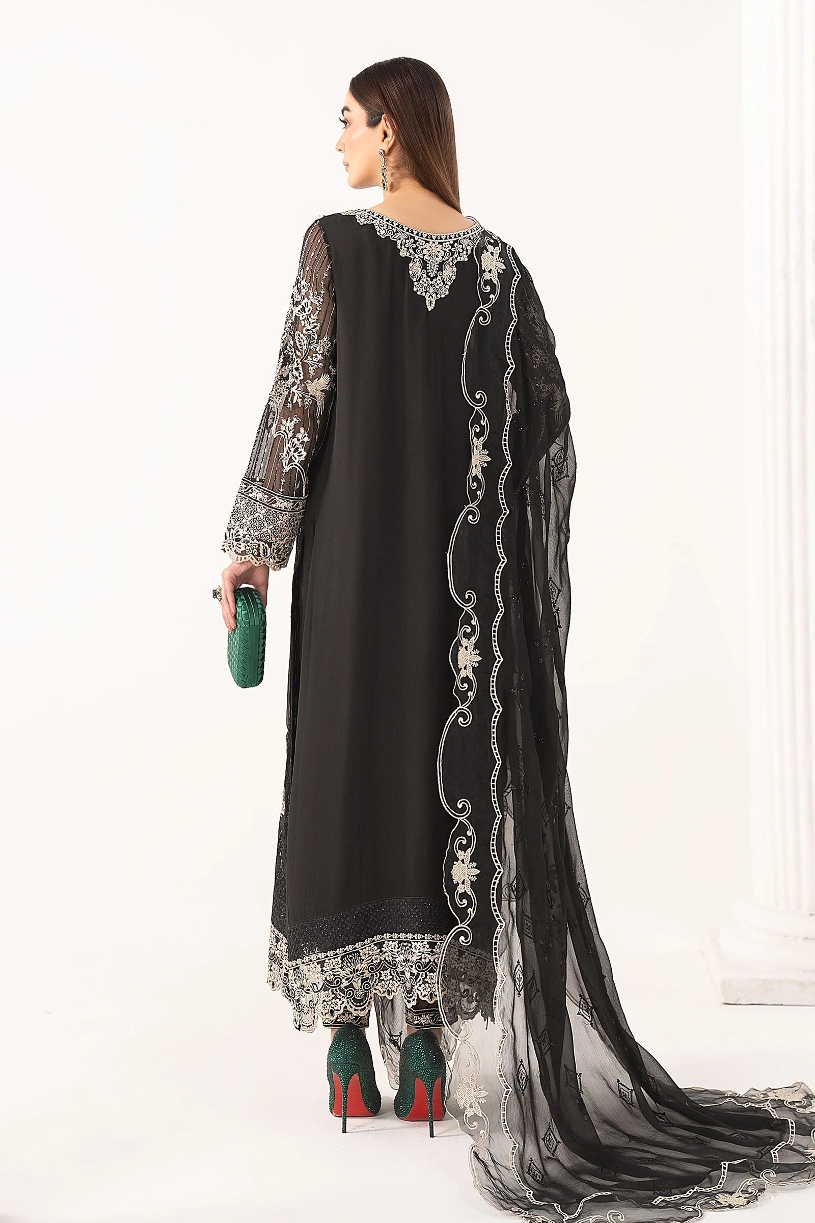 Maria.B. - 3 Piece Embroidered Chiffon Suit