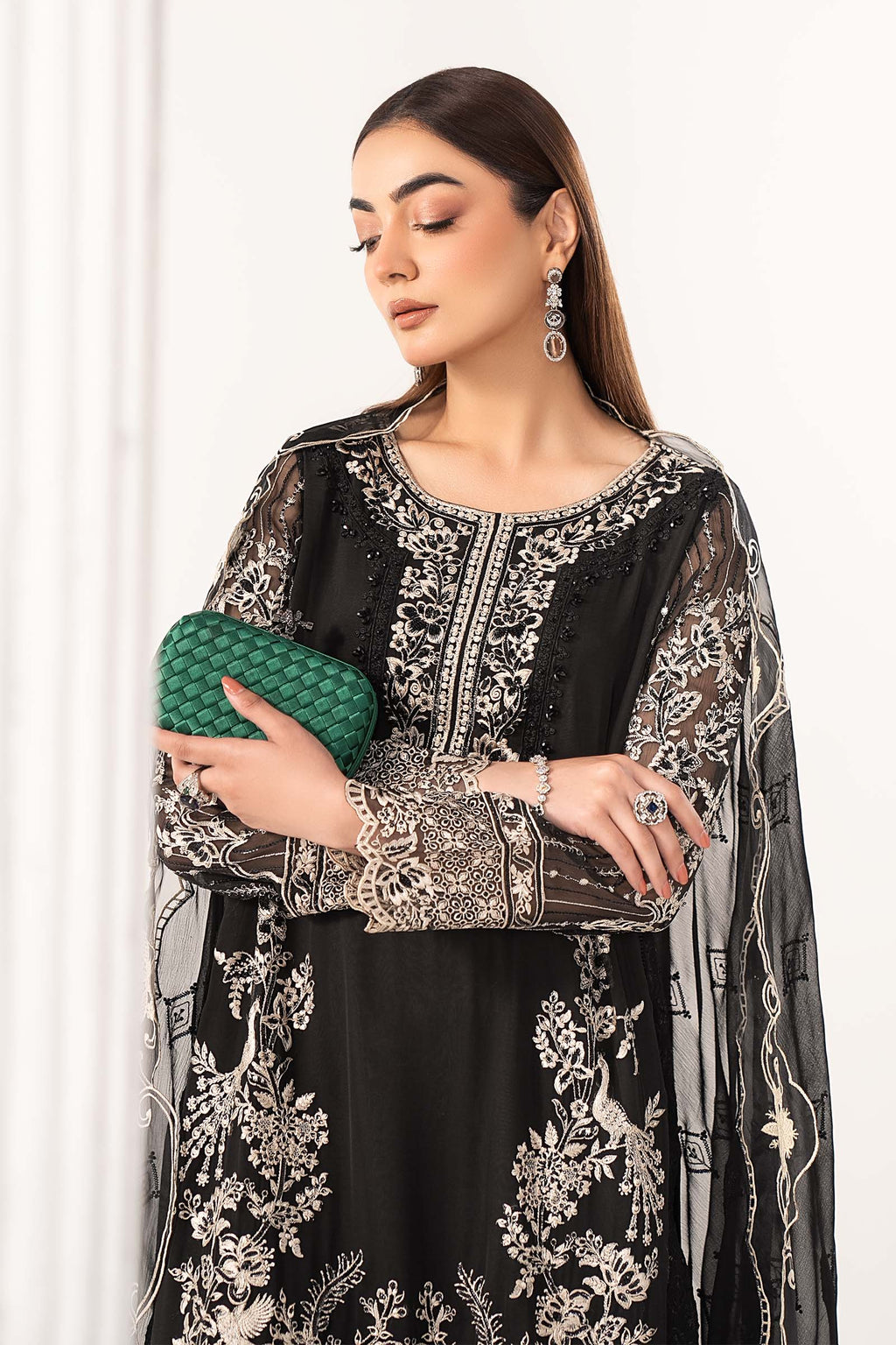 Maria.B. - 3 Piece Embroidered Chiffon Suit