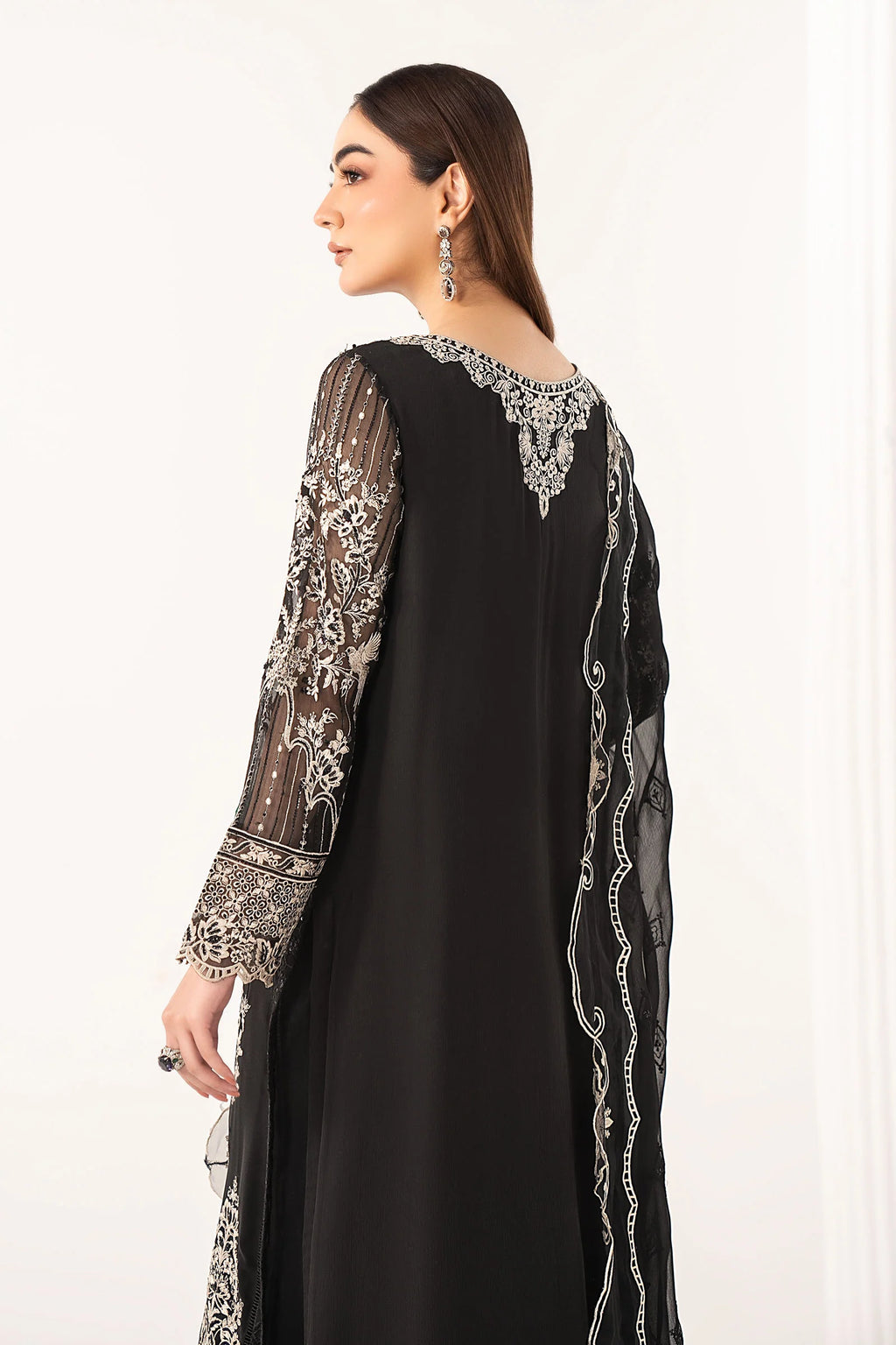Maria.B. - 3 Piece Embroidered Chiffon Suit
