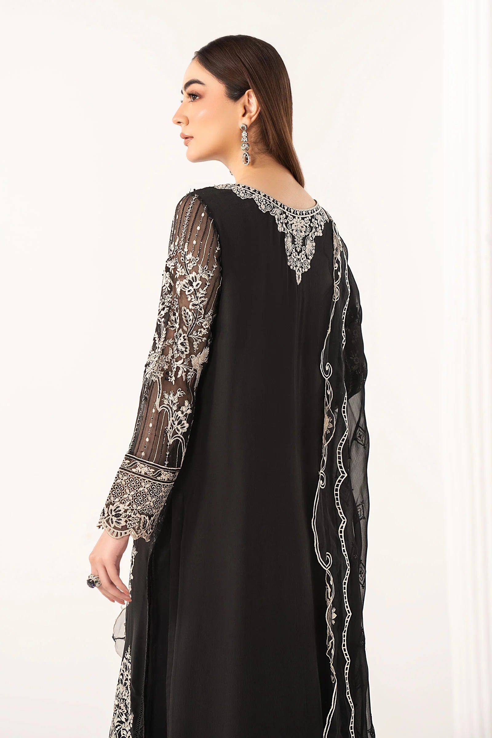 Maria.B. - 3 Piece Embroidered Chiffon Suit