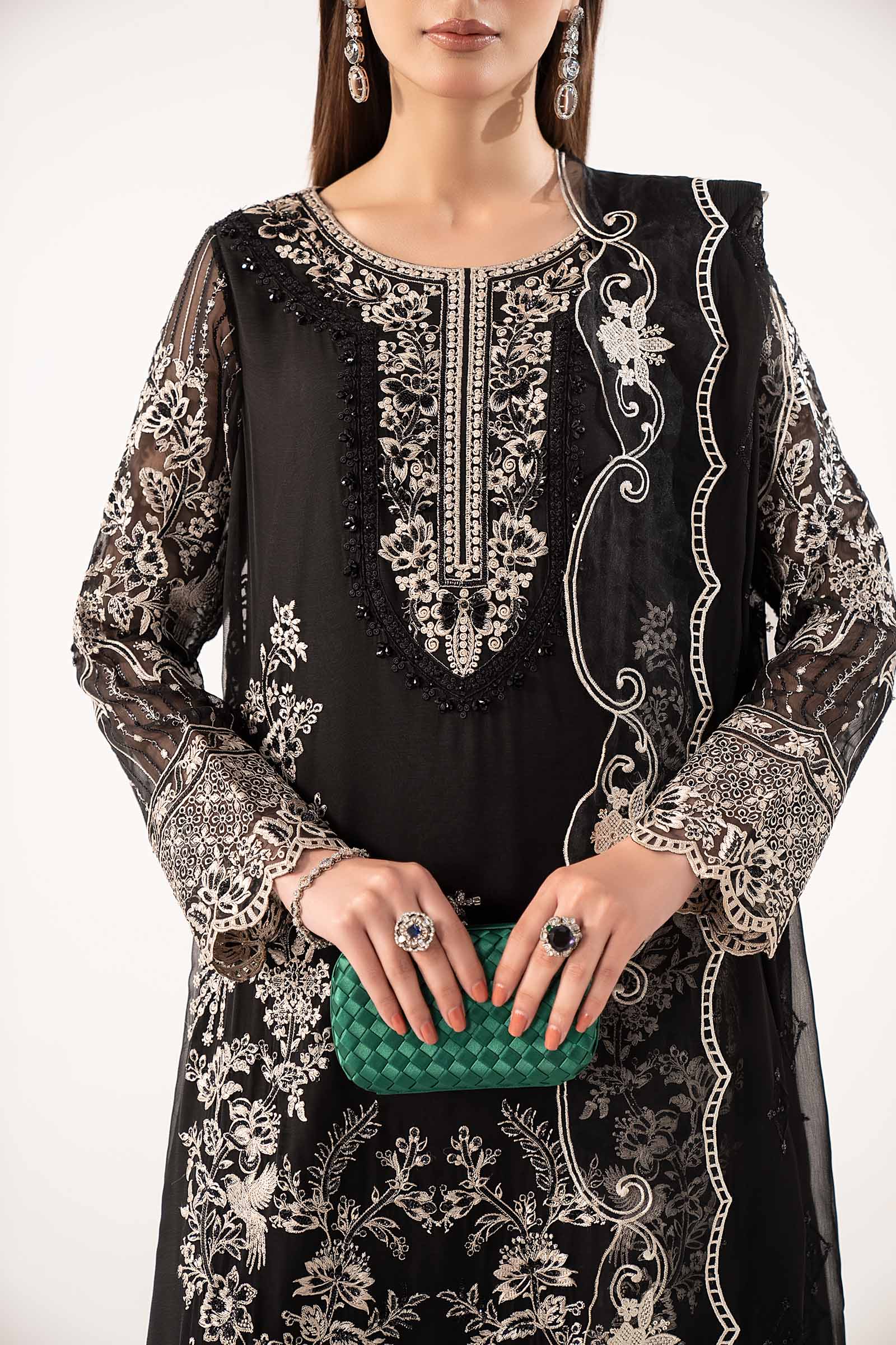 Maria.B. - 3 Piece Embroidered Chiffon Suit