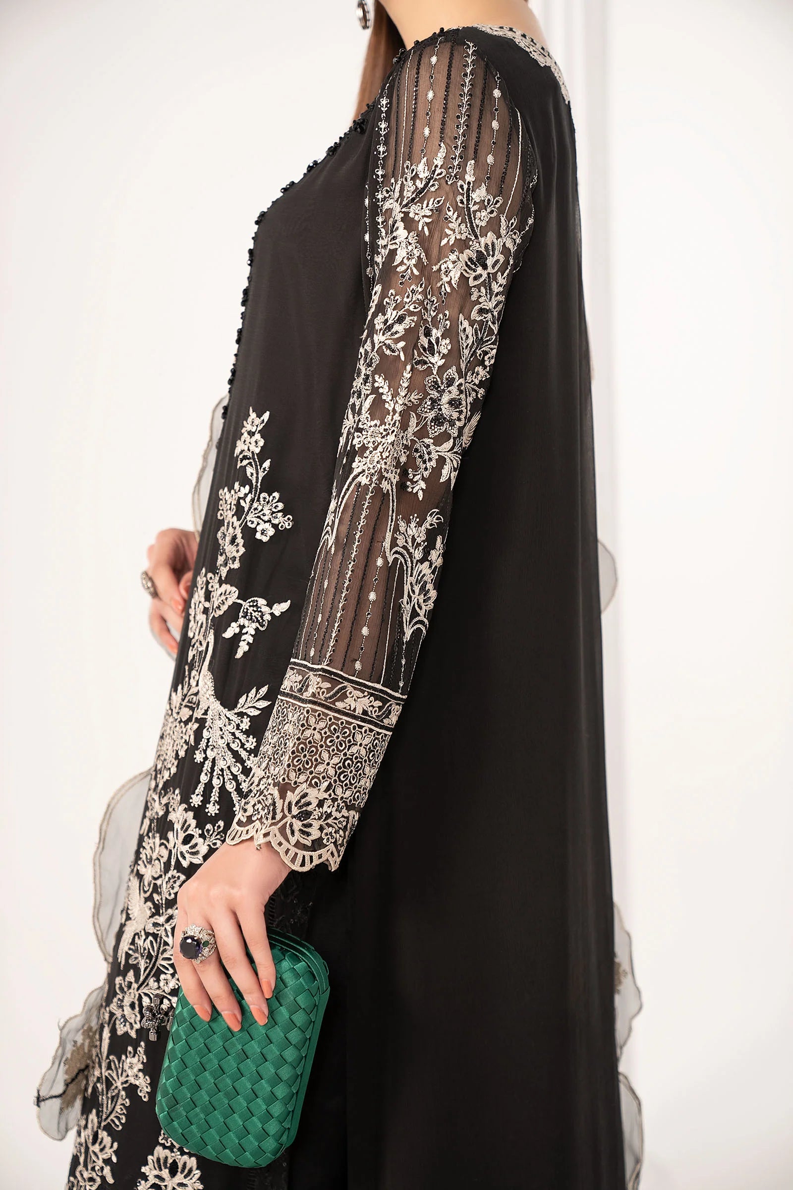 Maria.B. - 3 Piece Embroidered Chiffon Suit