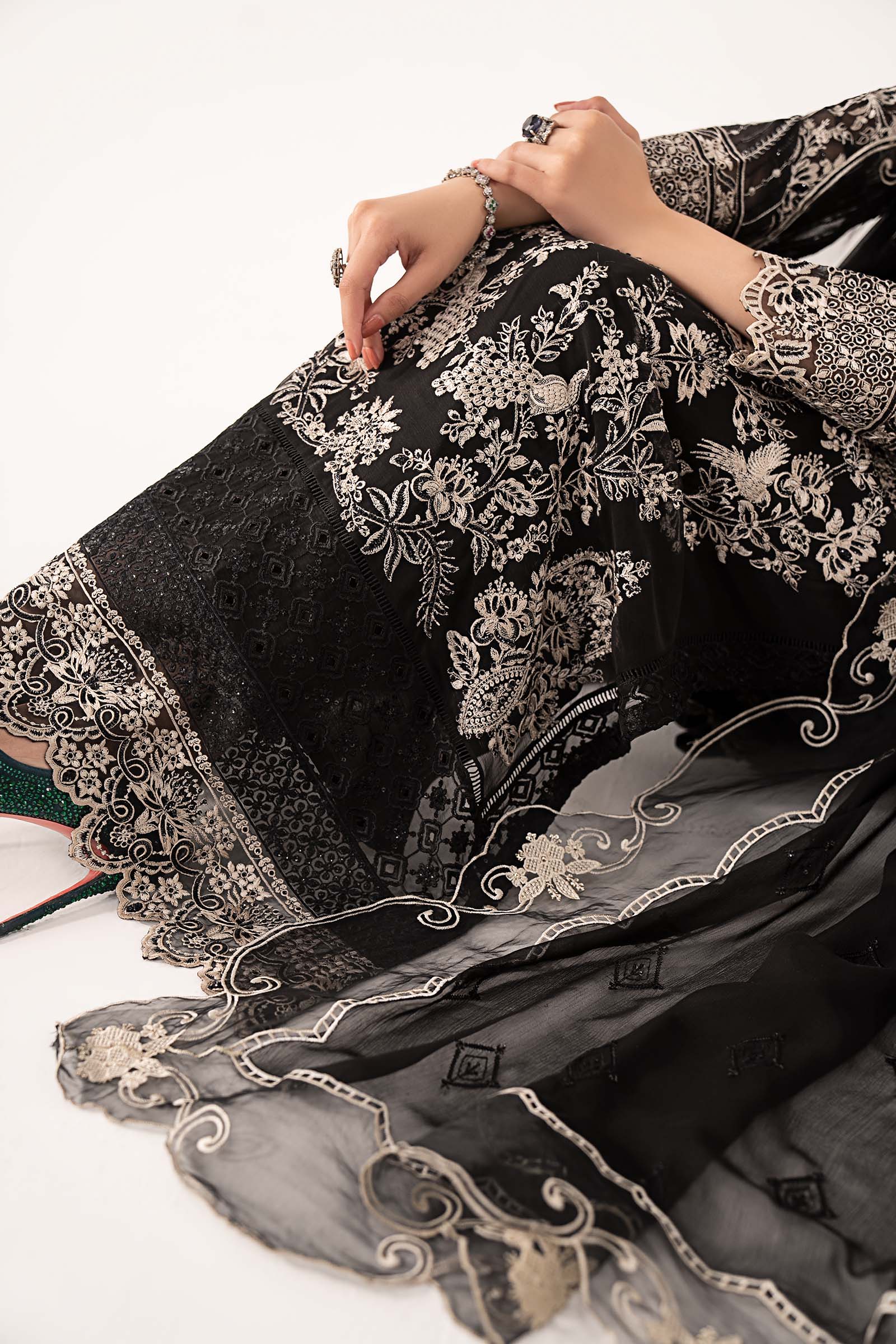 Maria.B. - 3 Piece Embroidered Chiffon Suit