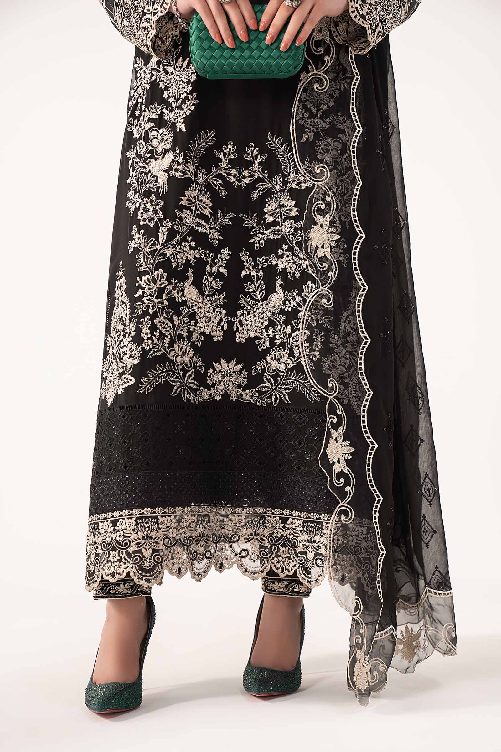 Maria.B. - 3 Piece Embroidered Chiffon Suit