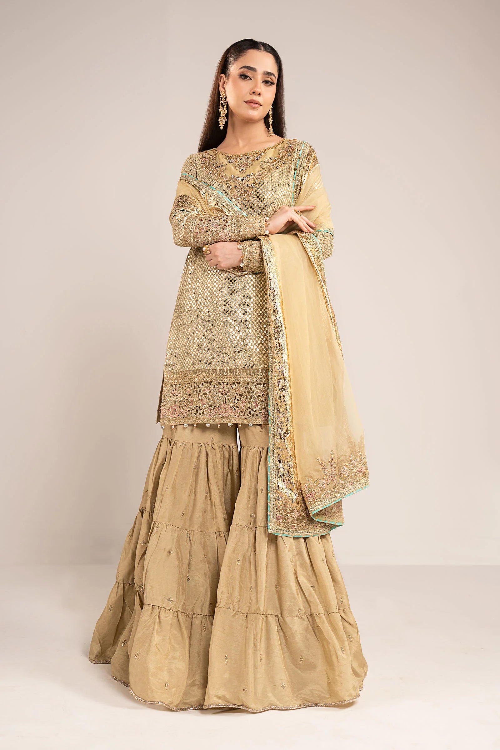 Maria.B. - Embroidered Chiffon Suit