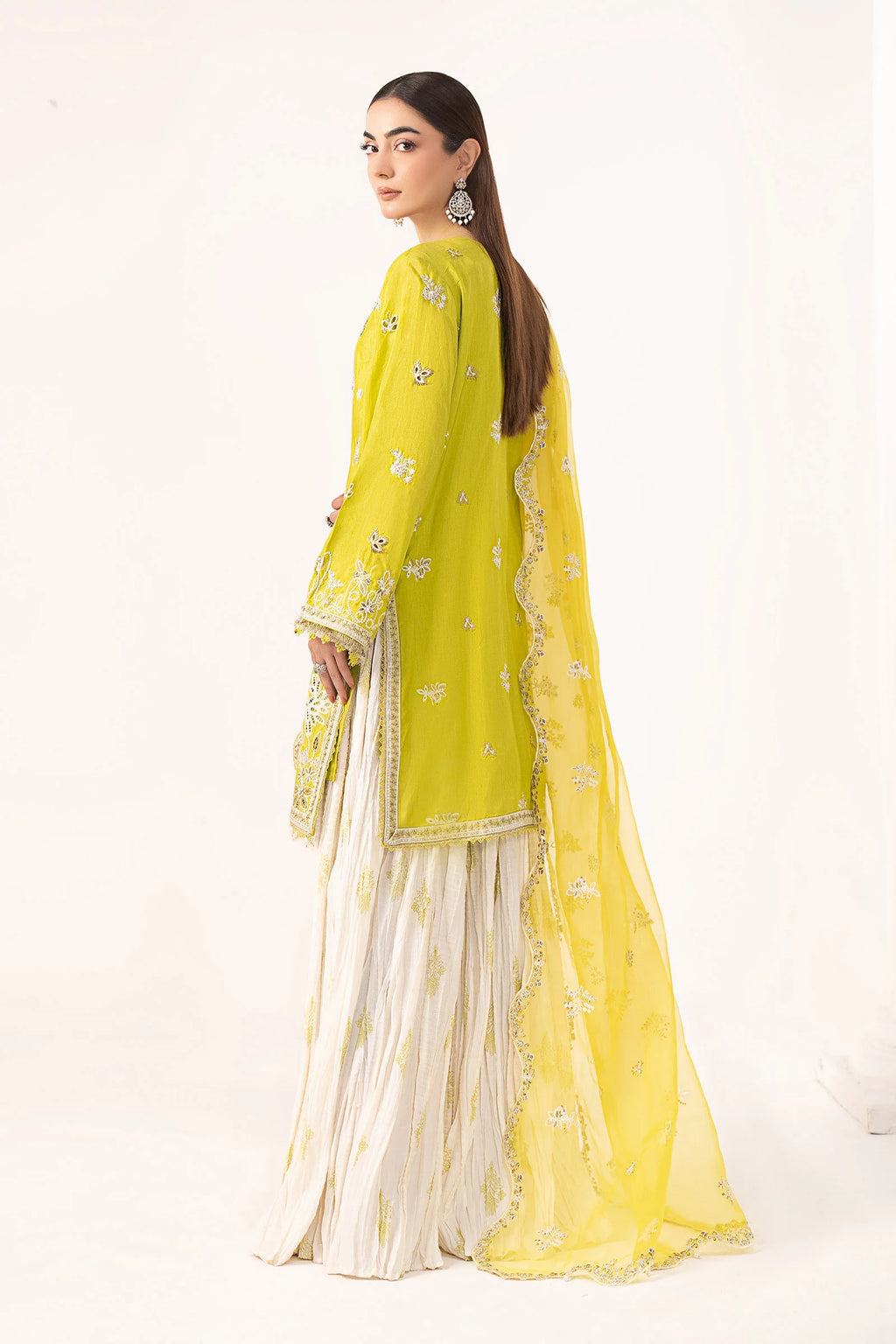 Maria.B. - Embroidered Raw Silk Suit