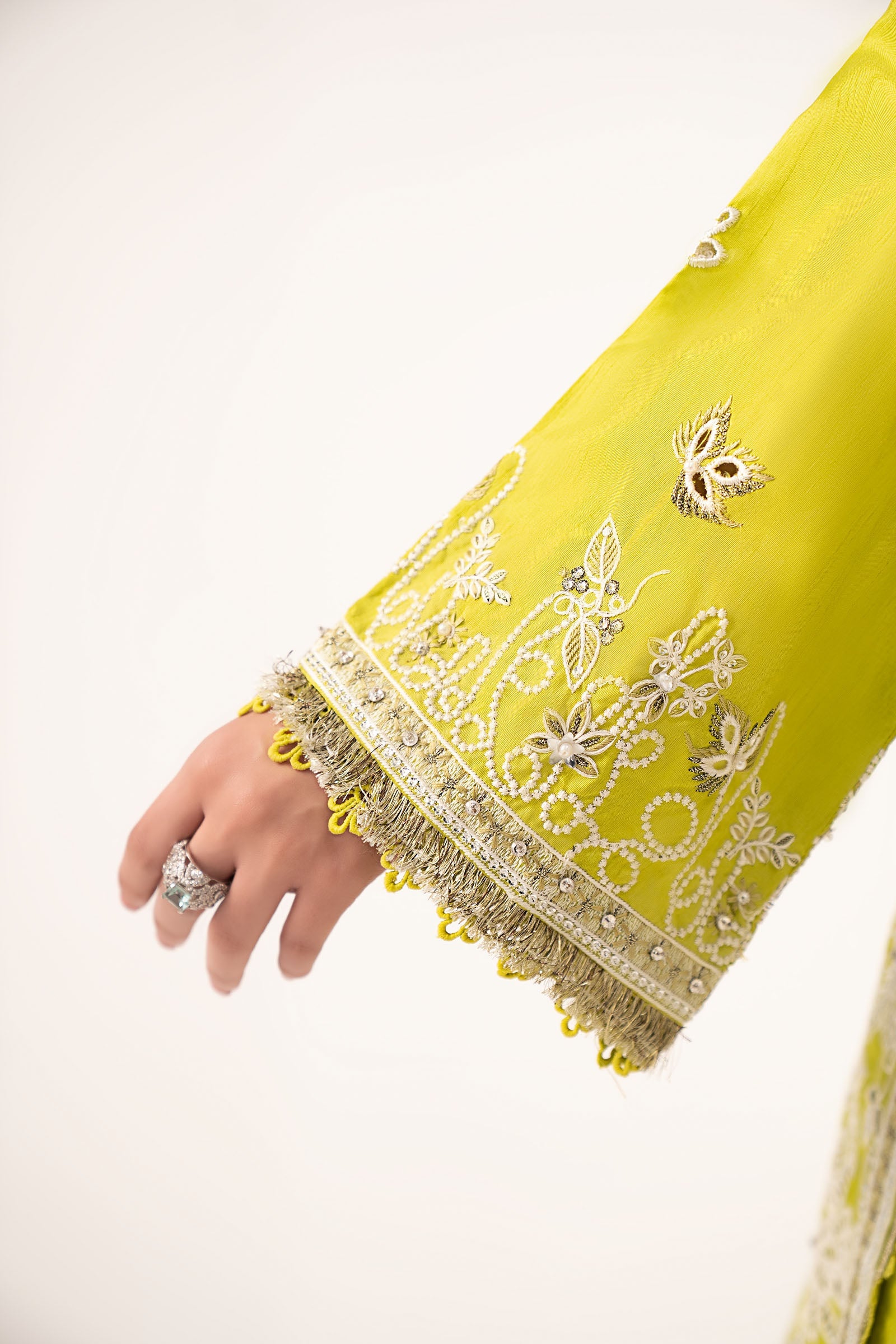 Maria.B. - Embroidered Raw Silk Suit
