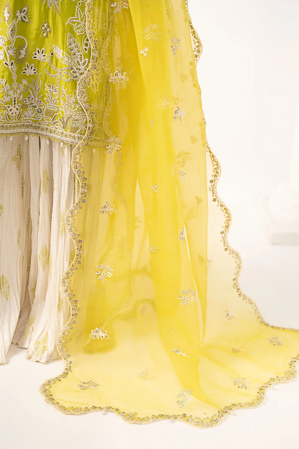 Maria.B. - Embroidered Raw Silk Suit